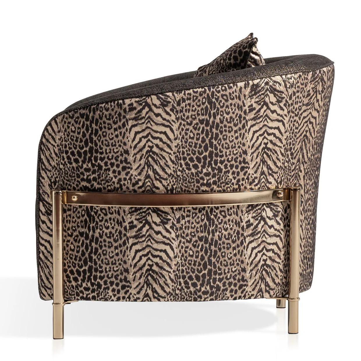 Lisbon Accent Chair - Onyx/Gold - Image 4