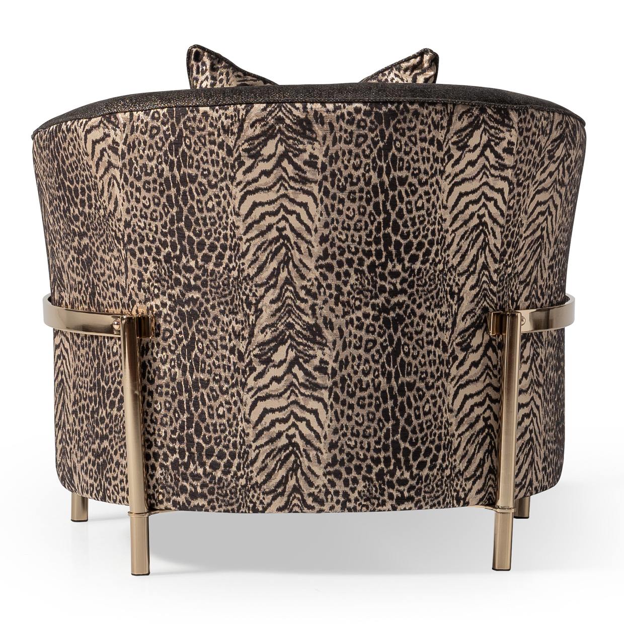 Lisbon Accent Chair - Onyx/Gold - Image 5