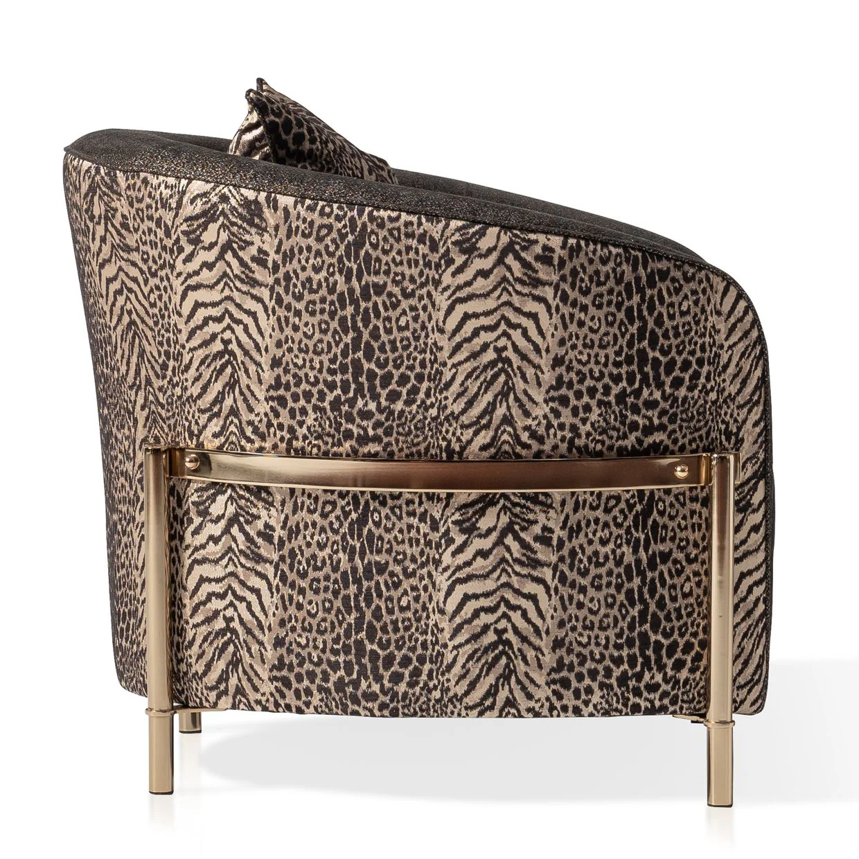 Lisbon Accent Chair - Onyx/Gold - Image 7