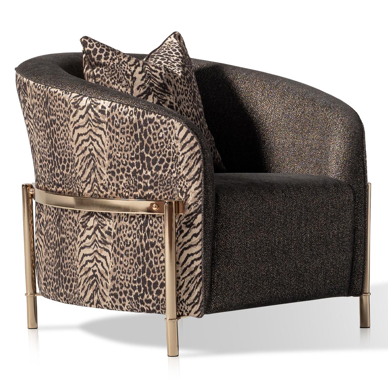 Lisbon Accent Chair - Onyx/Gold - Image 8