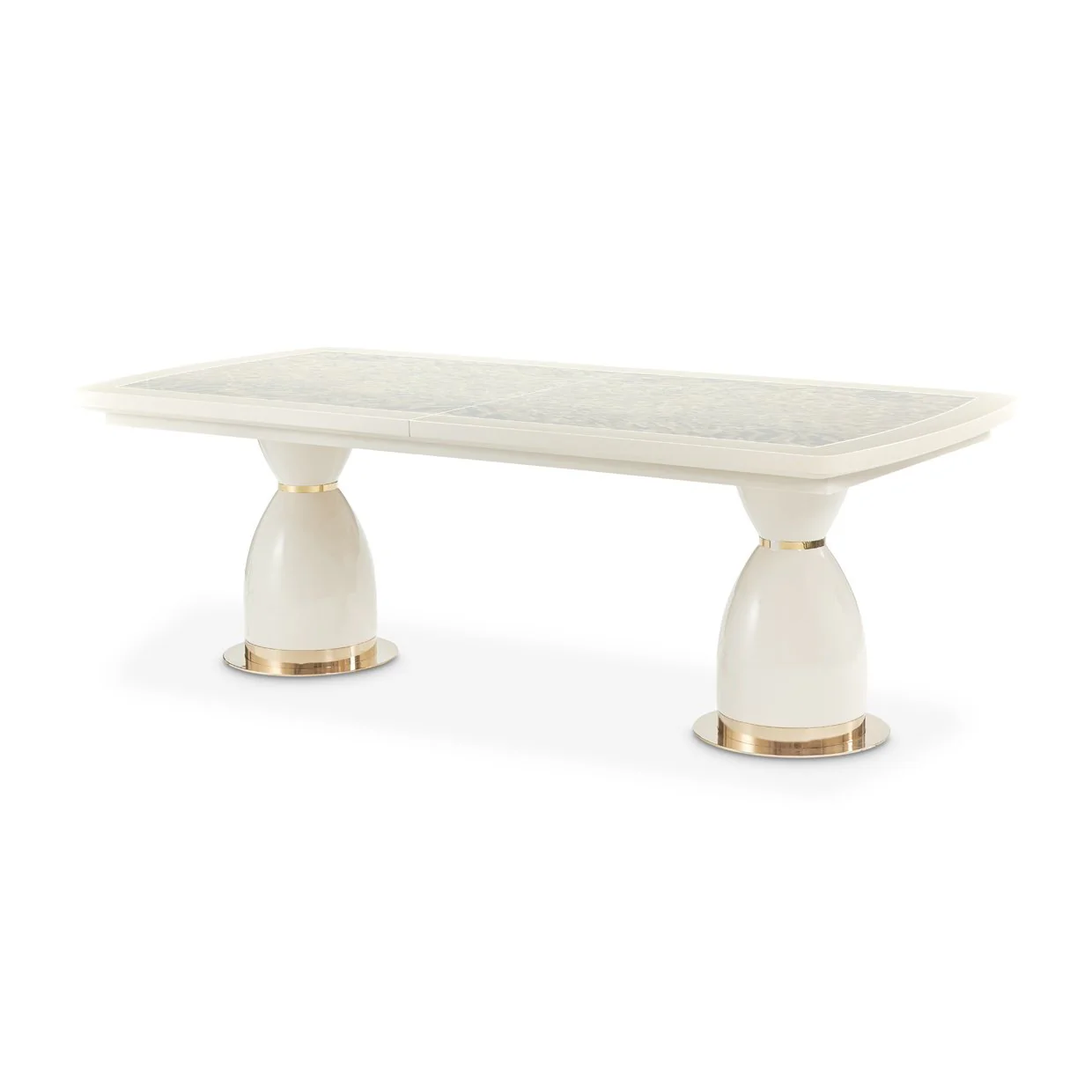 Lisbon Double Pedestal Dining Table - Silken Matte Cream - Image 2