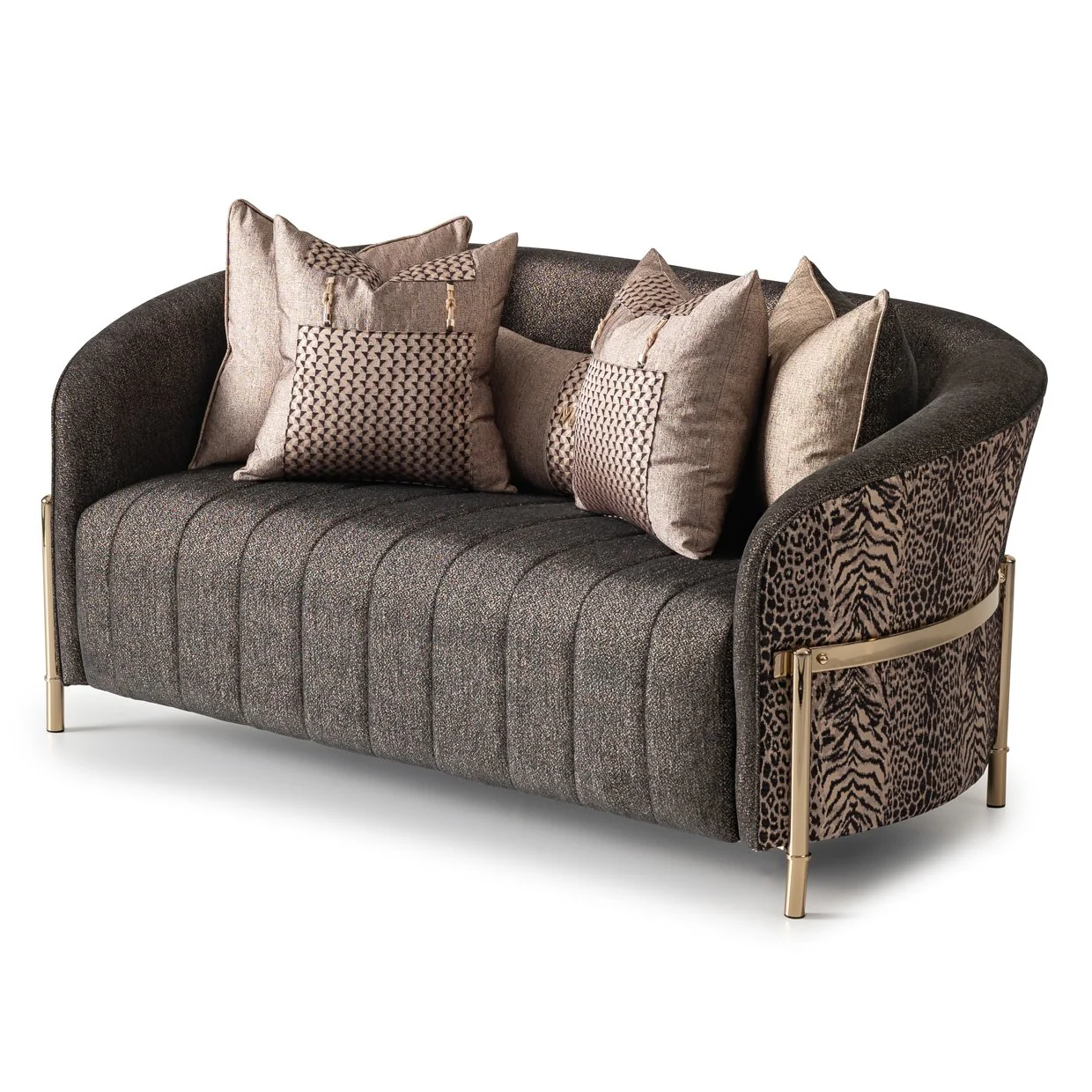 Lisbon Loveseat - Onyx/Gold - Image 2