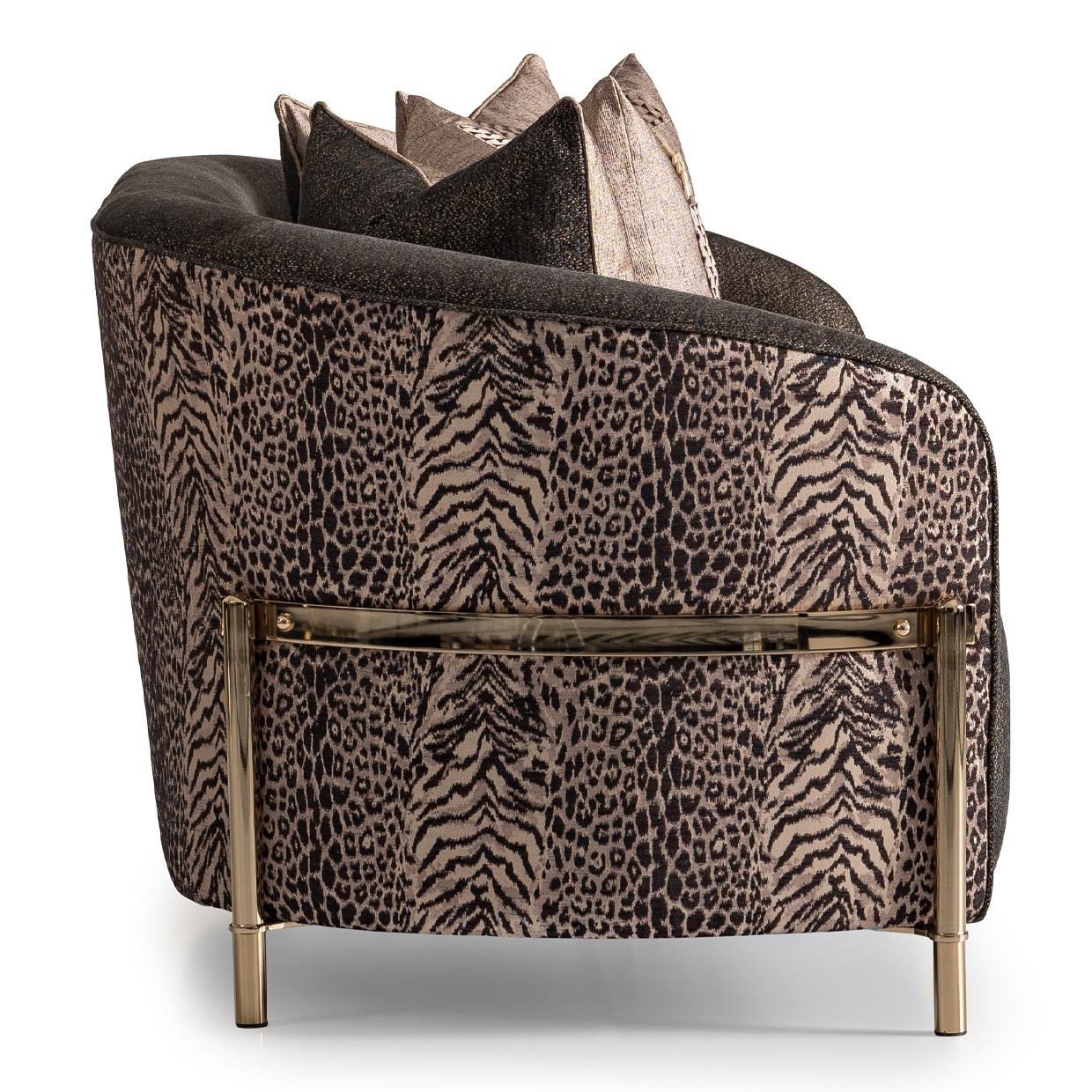 Lisbon Loveseat - Onyx/Gold - Image 9