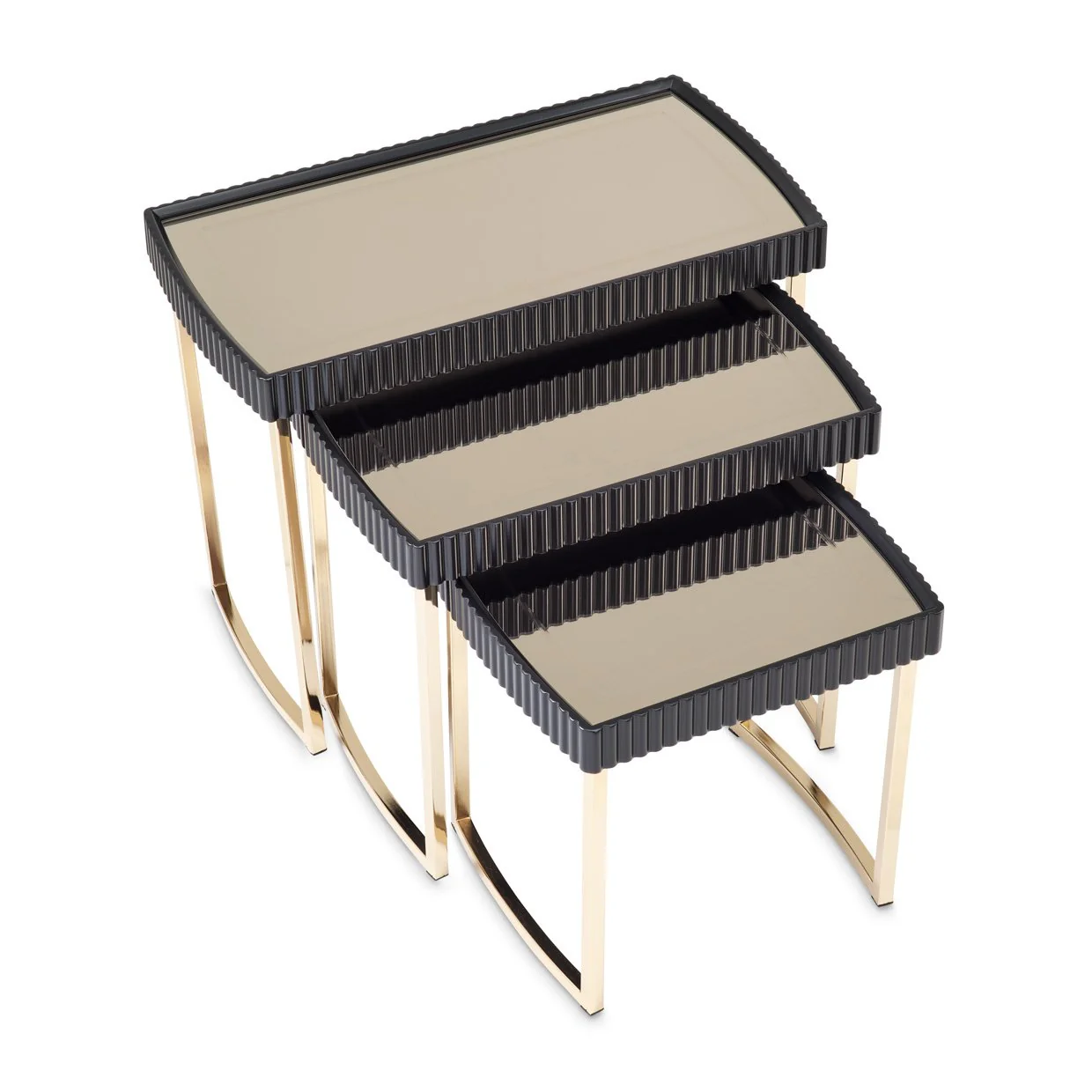 Lisbon Nesting Tables, Set of 3 - Silken Matte Black - Image 10