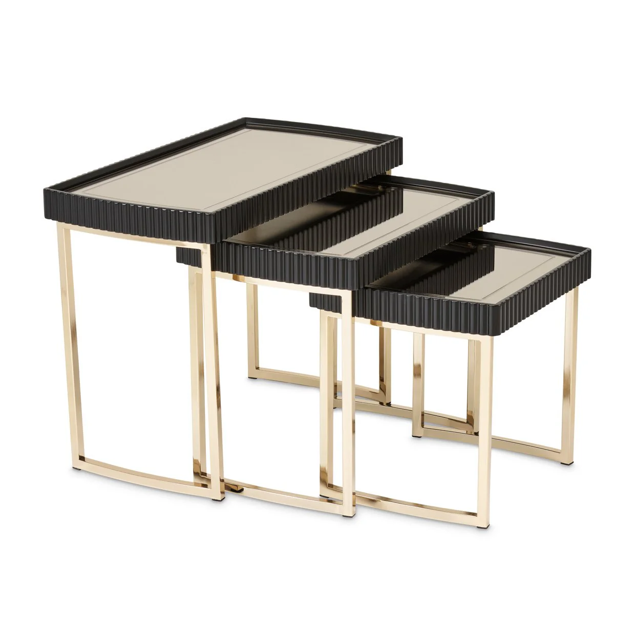 Lisbon Nesting Tables, Set of 3 - Silken Matte Black - Image 11