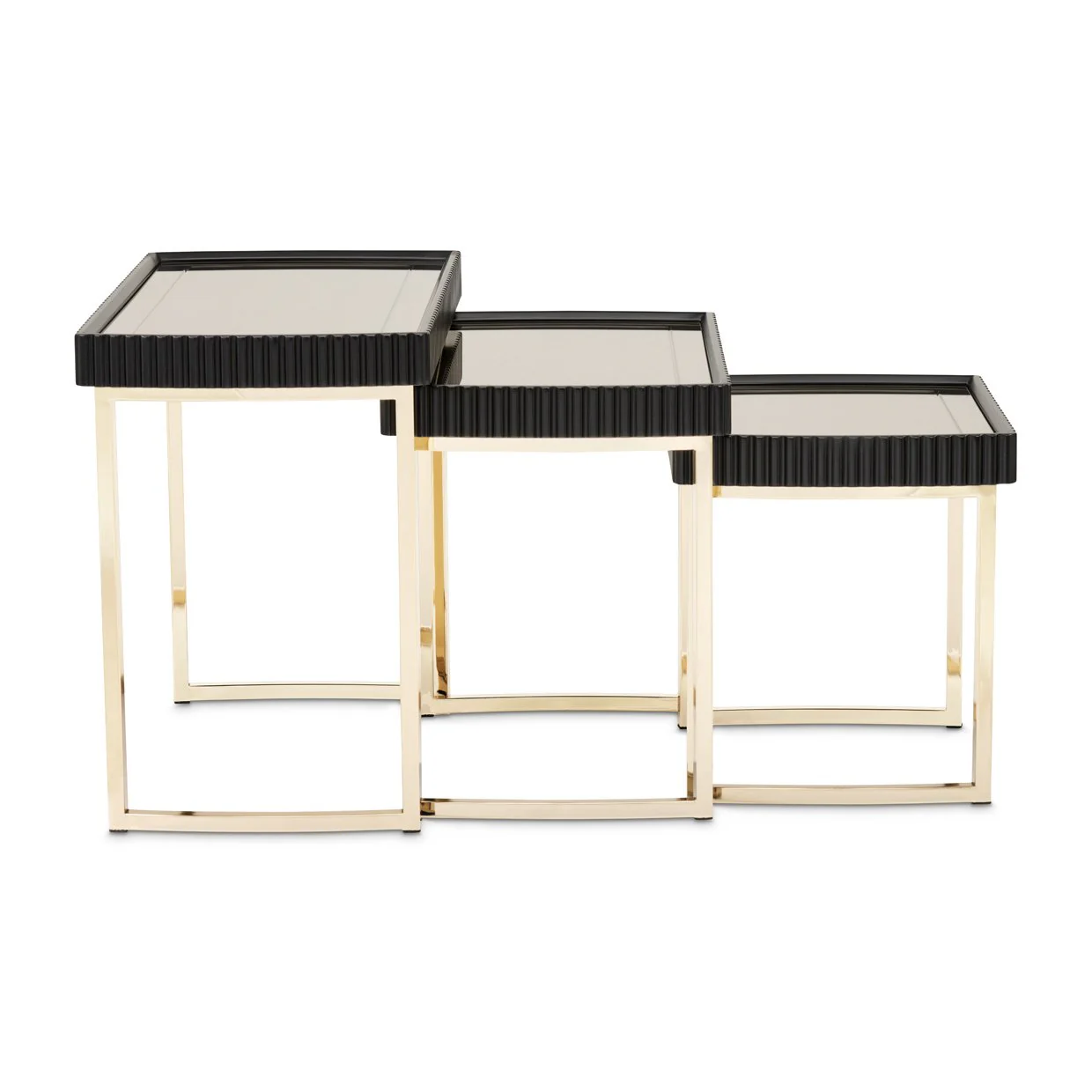 Lisbon Nesting Tables, Set of 3 - Silken Matte Black - Image 3