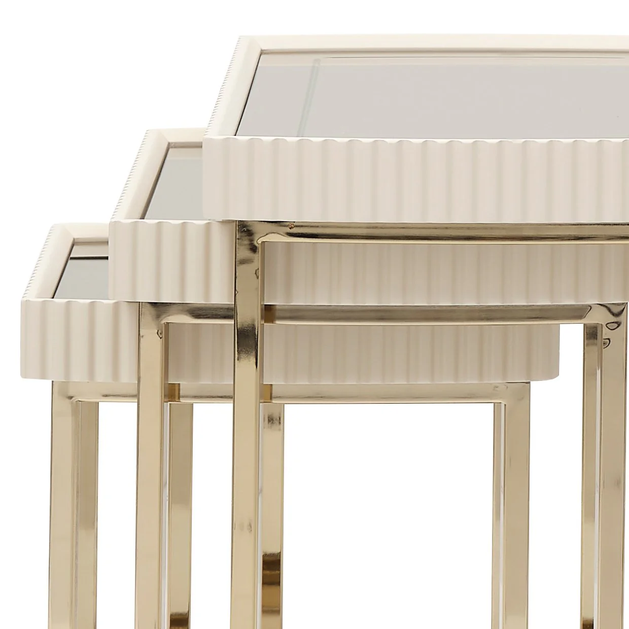 Lisbon Nesting Tables, Set of 3 - Silken Matte Cream - Image 7
