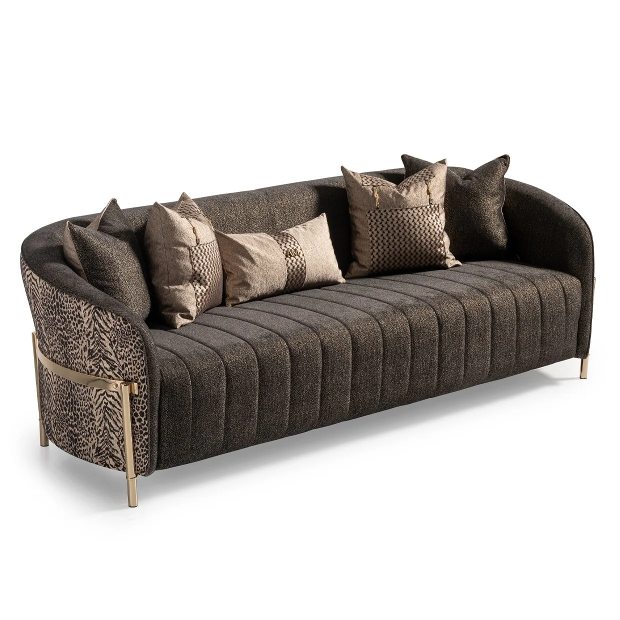 Lisbon Sofa - Onyx/Gold - Image 9