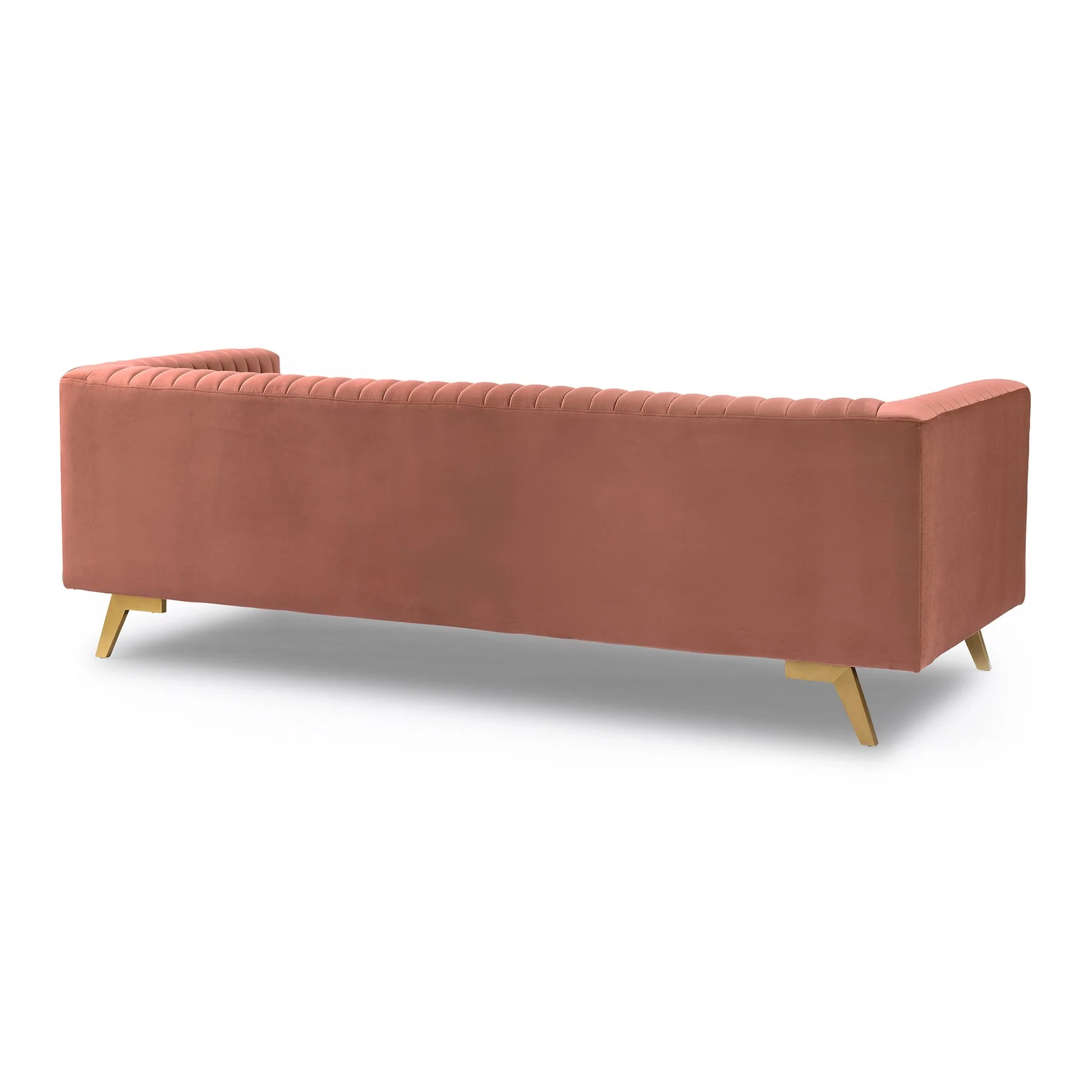 Liv Modern Blush Velvet Sofa - Image 3