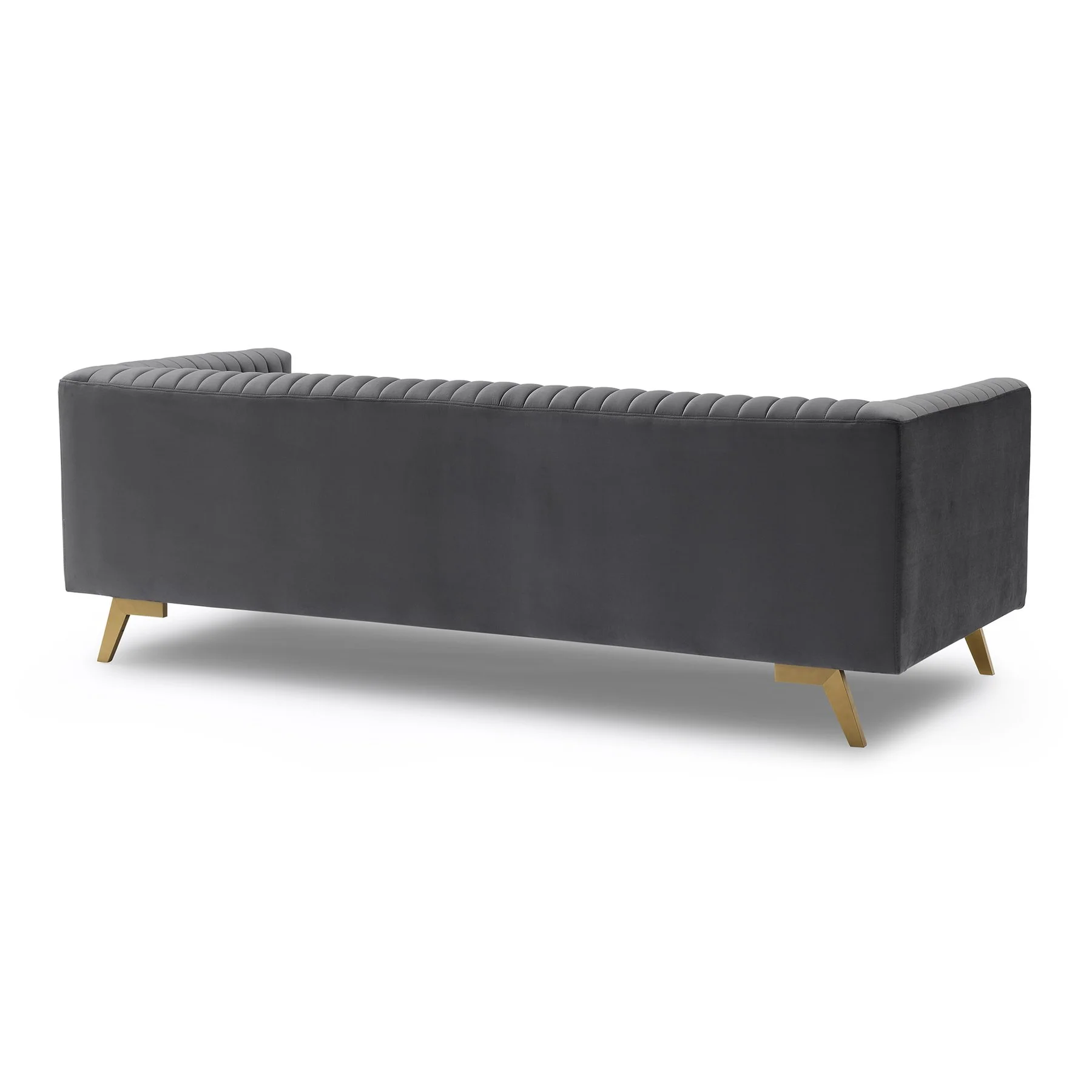 Liv Modern Dark Gray Velvet Sofa - Image 3