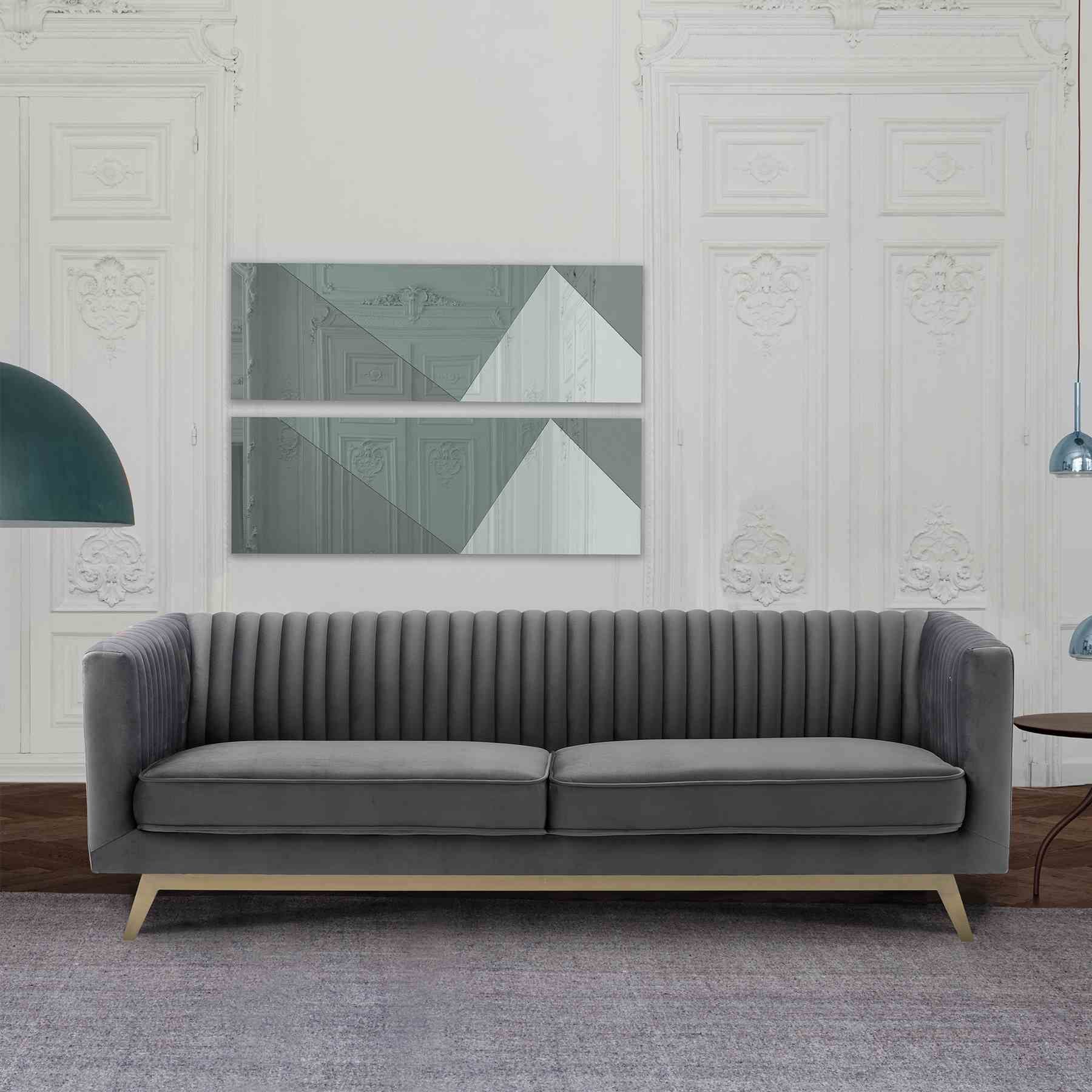 Liv Modern Dark Gray Velvet Sofa - Image 5