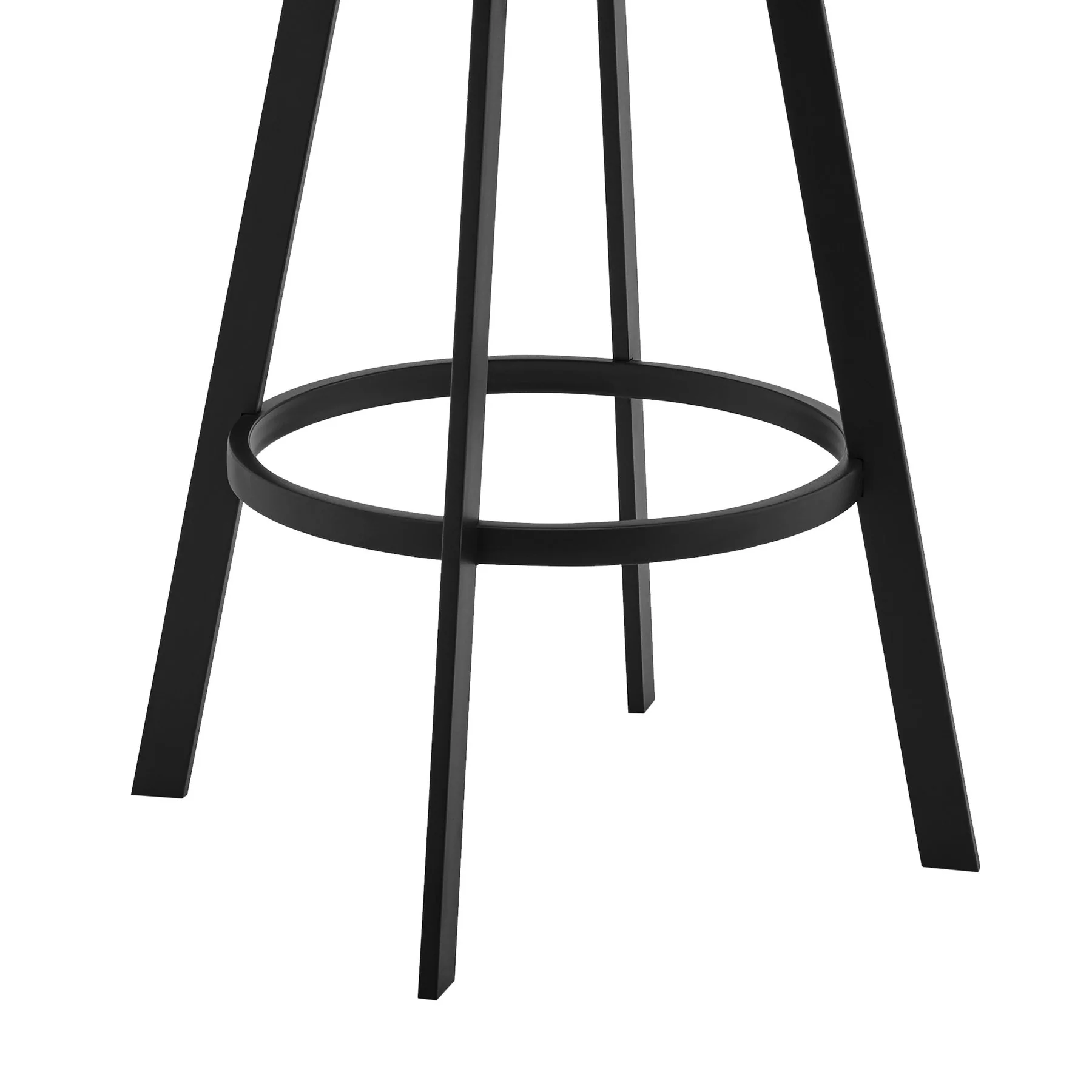 Livingston 26" Gray Faux Leather and Black Metal Swivel Bar Stool - Image 6