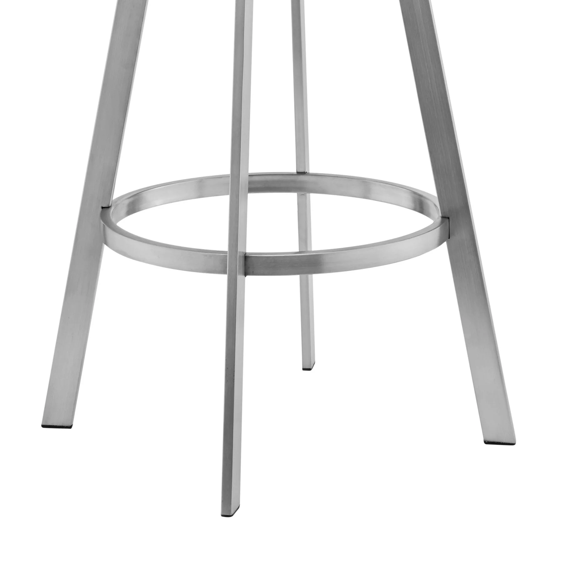 Livingston 26" Gray Faux Leather and Brushed Stainless Steel Swivel Bar Stool - Image 6