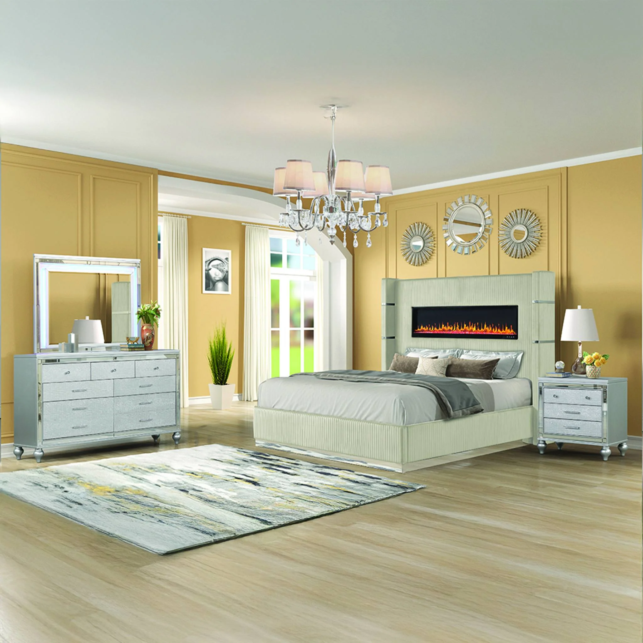 Lizelle King 4 Pc Bedroom Set Beige - Image 19