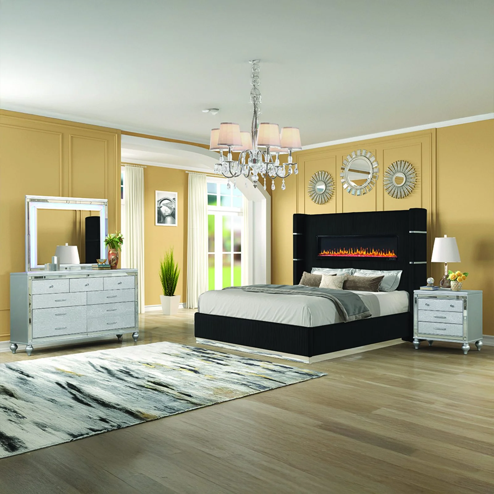 Lizelle King 4 Pc Bedroom Set Black - Image 18