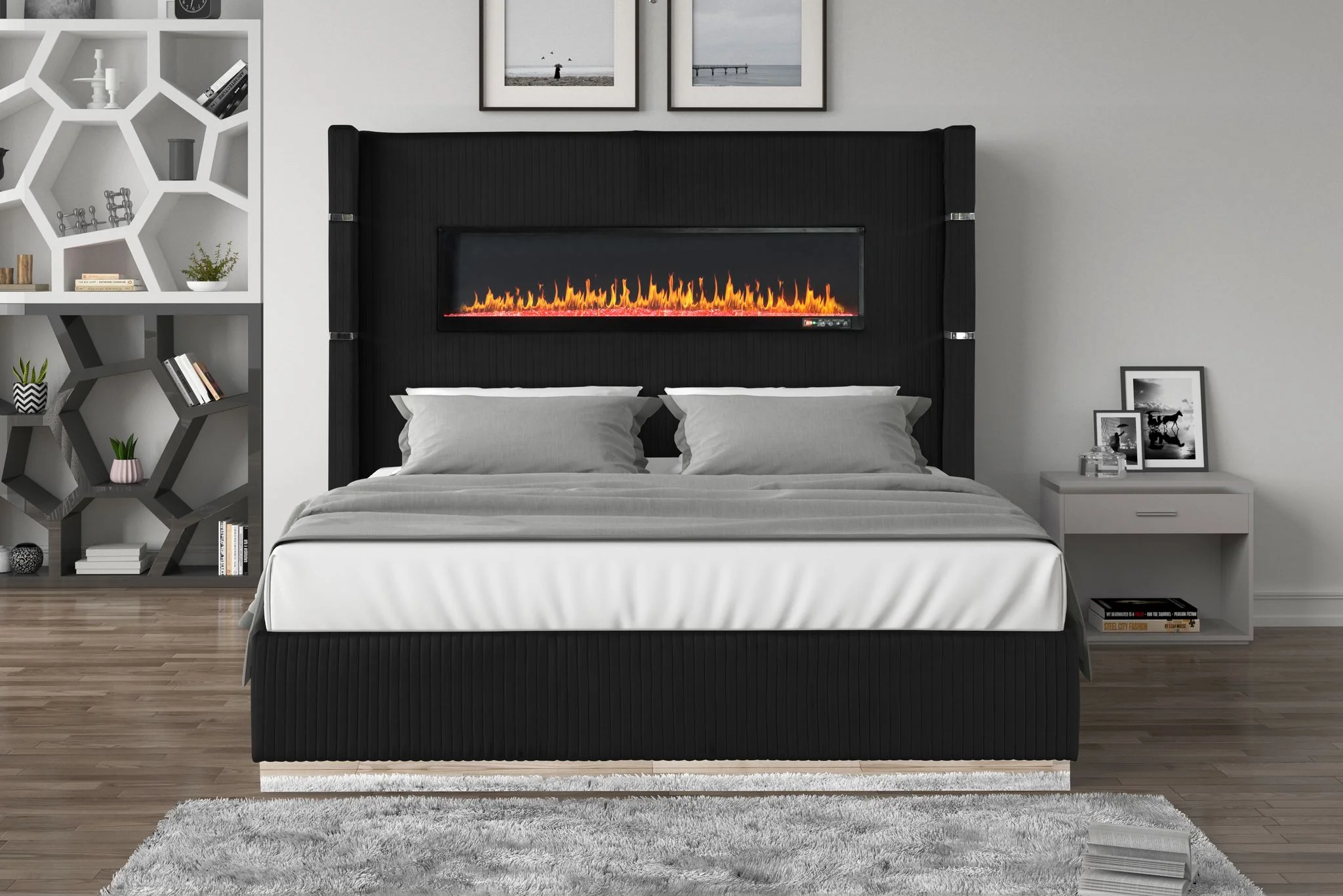 Lizelle King 4 Pc Bedroom Set Black - Image 2