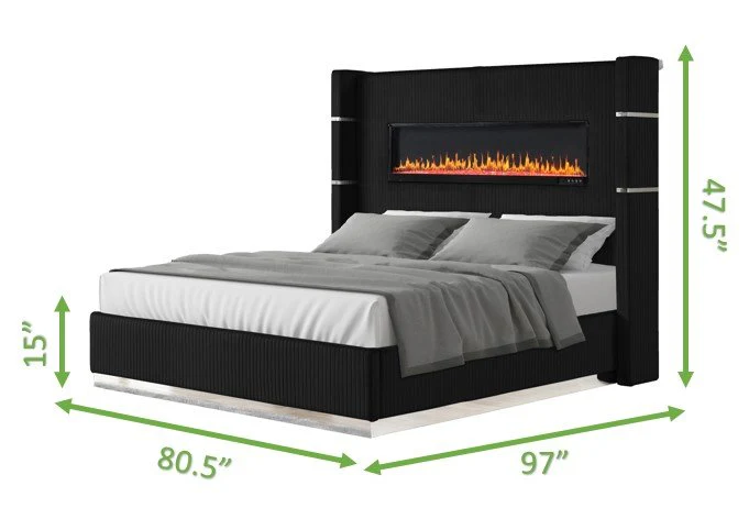 Lizelle King 4 Pc Bedroom Set Black - Image 4