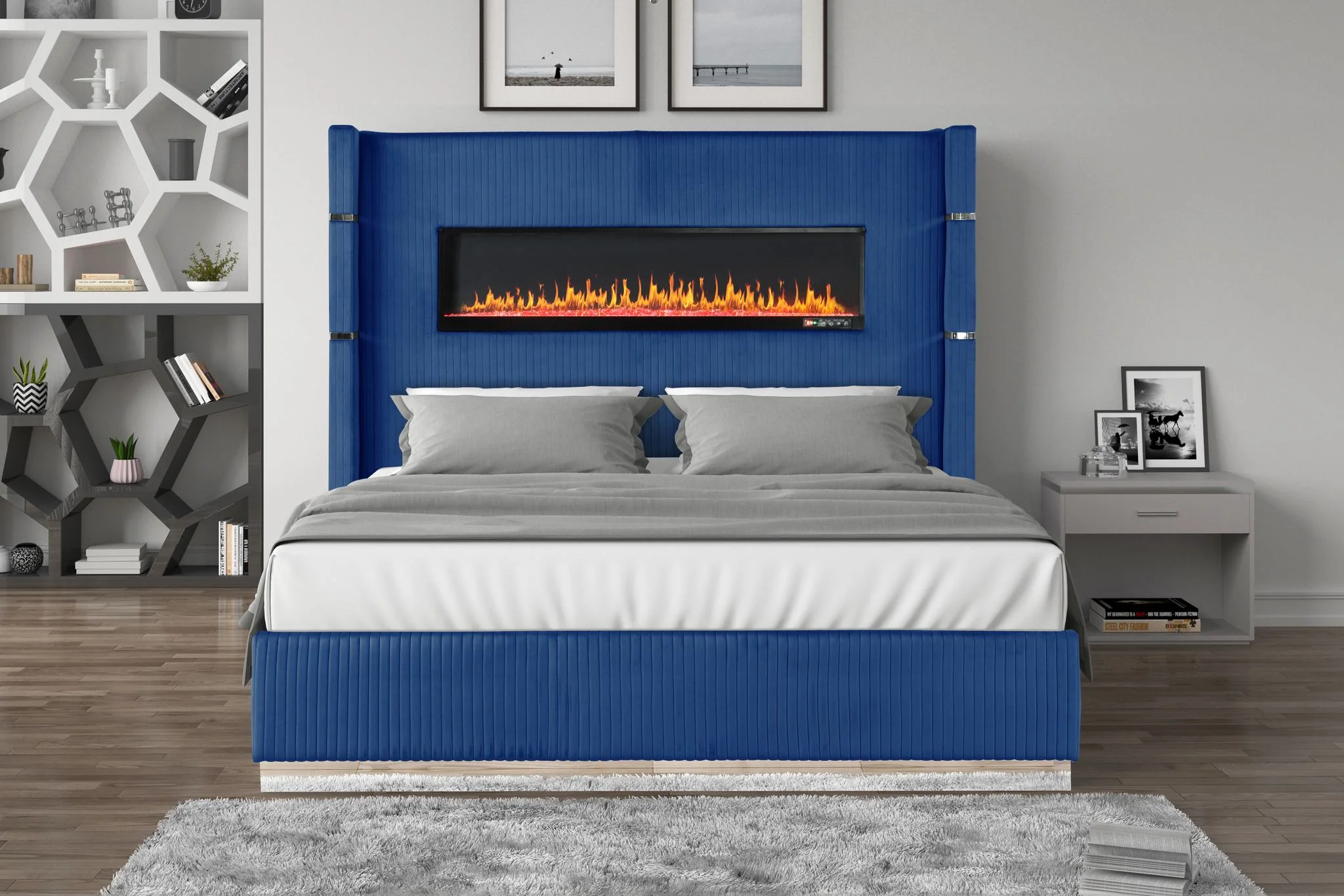 Lizelle King 4 Pc Bedroom Set Blue - Image 2