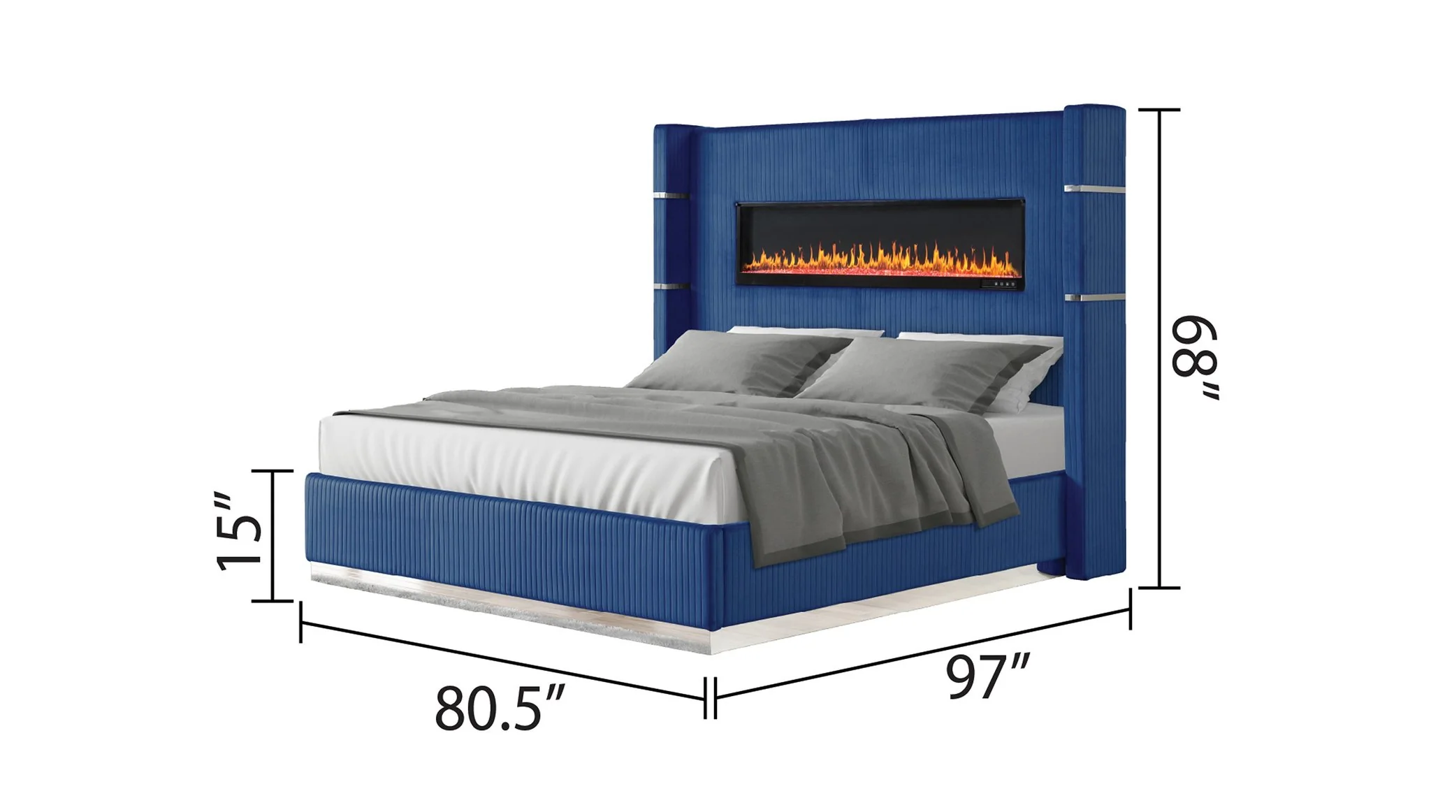 Lizelle King 4 Pc Bedroom Set Blue - Image 4