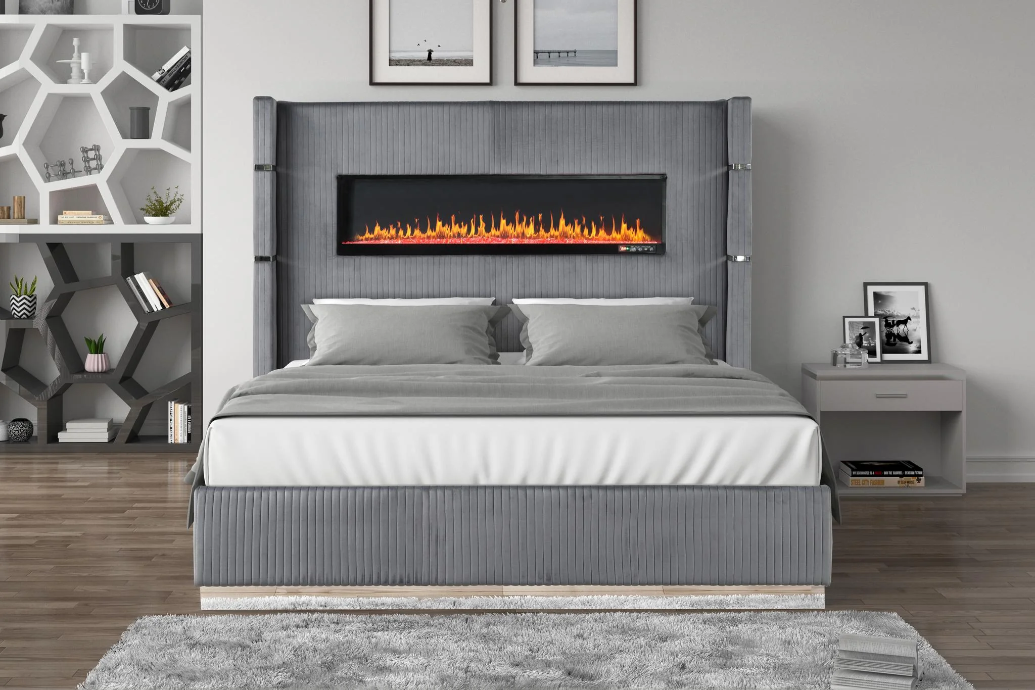 Lizelle King 4 Pc Bedroom Set Gray - Image 2