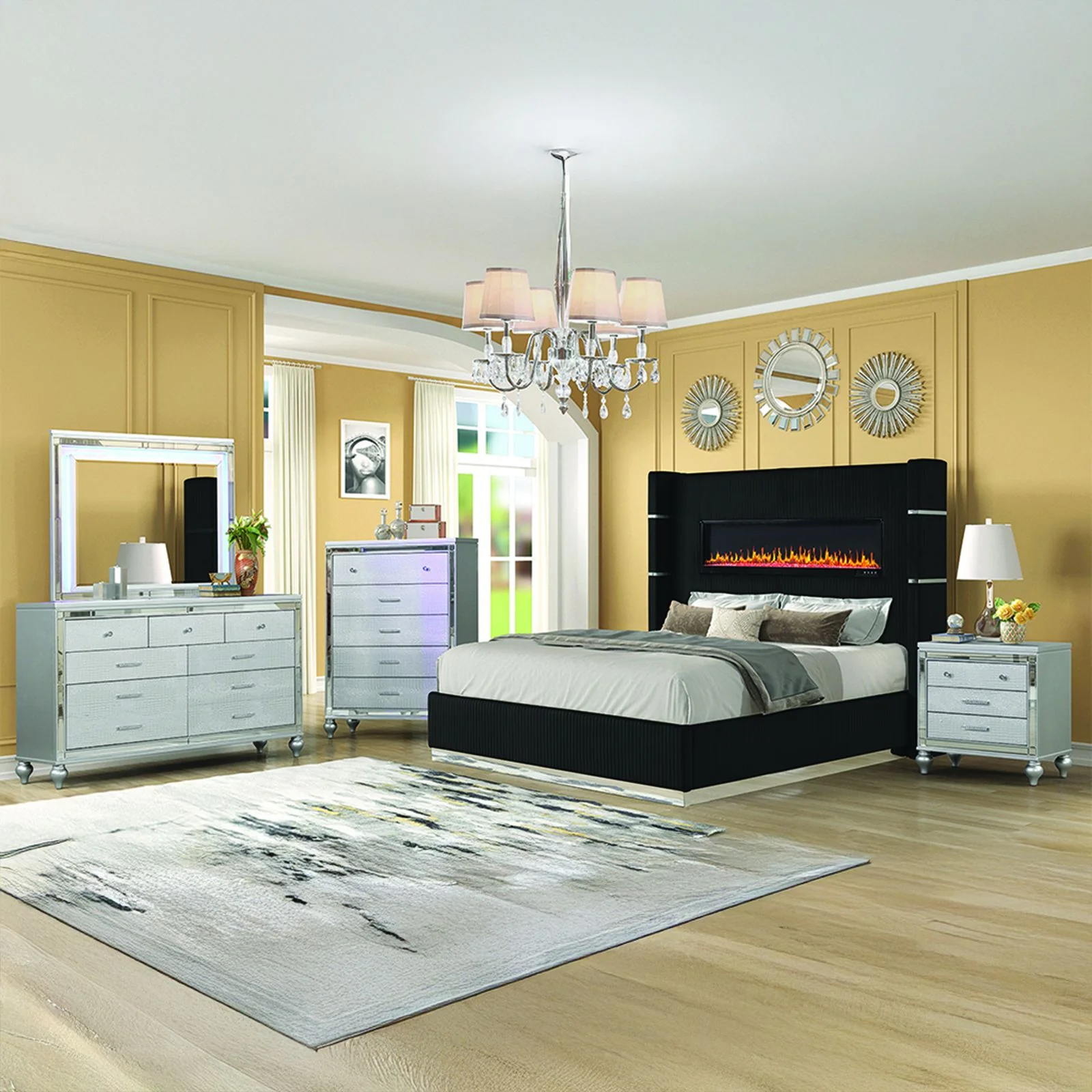 Lizelle King 5 Pc Bedroom Set Black - Image 20