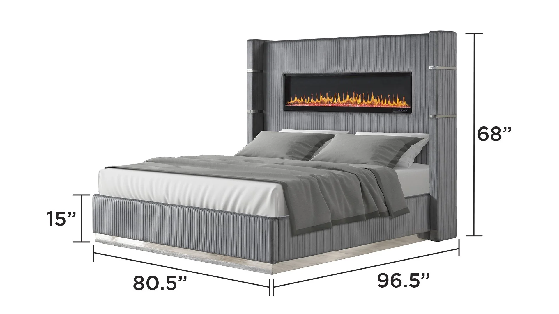 Lizelle King Bed Gray - Image 3