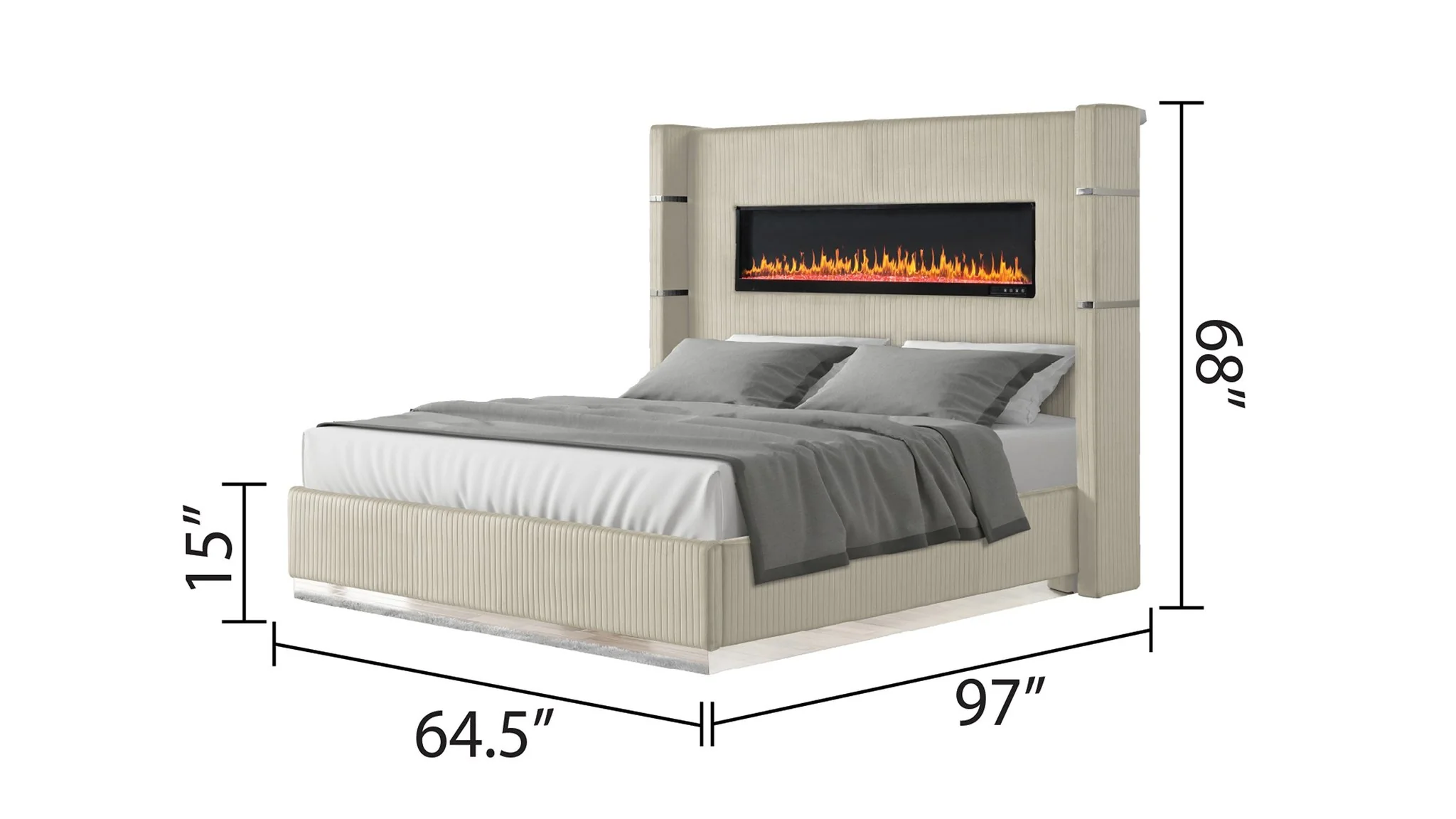 Lizelle Queen 4 Pc Bedroom Set Beige - Image 4