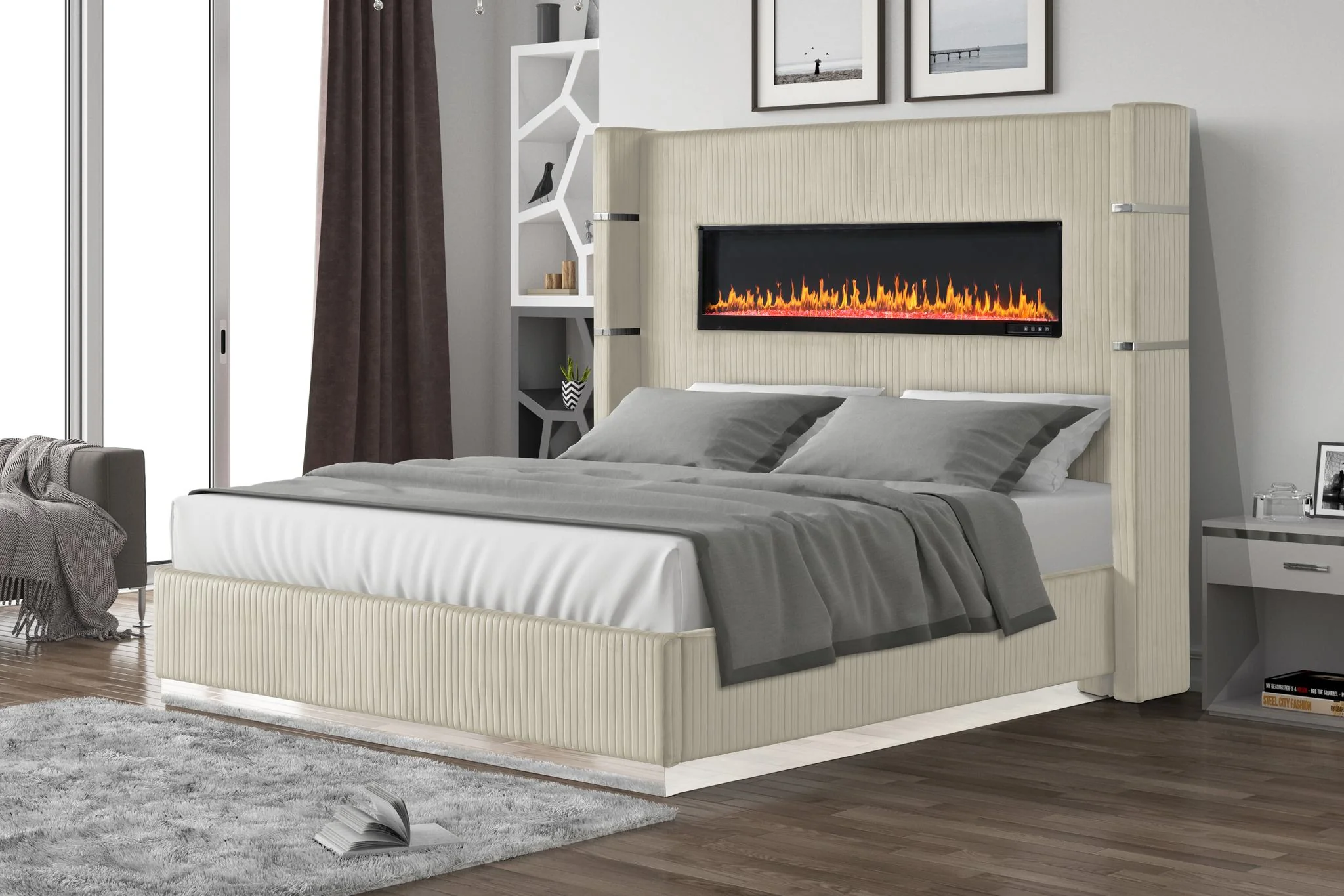 Lizelle Queen Bed Cream - Image 2