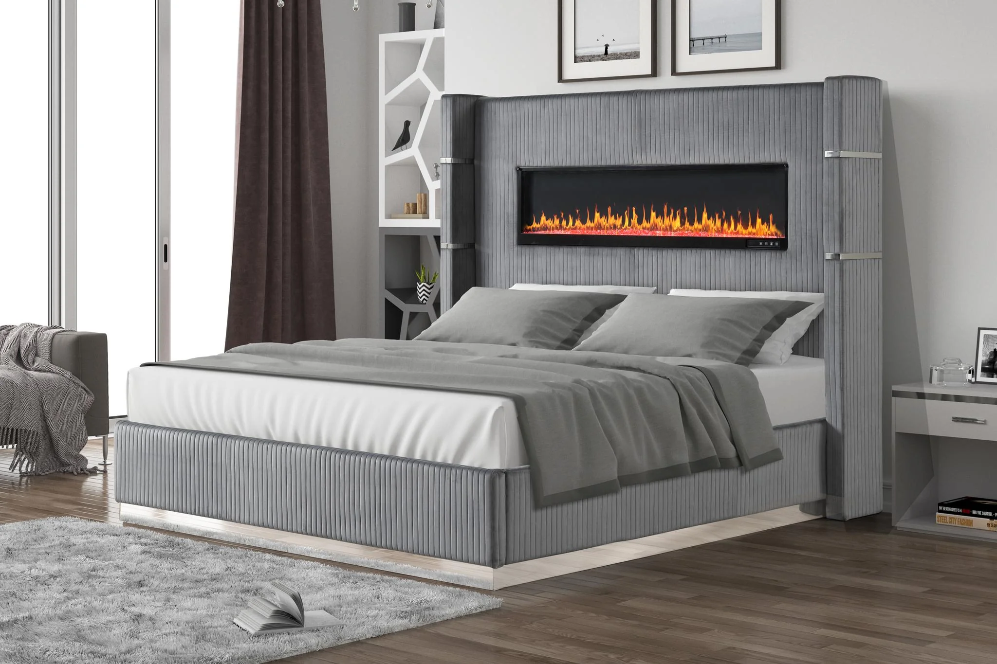 Lizelle Queen Bed Gray - Image 2