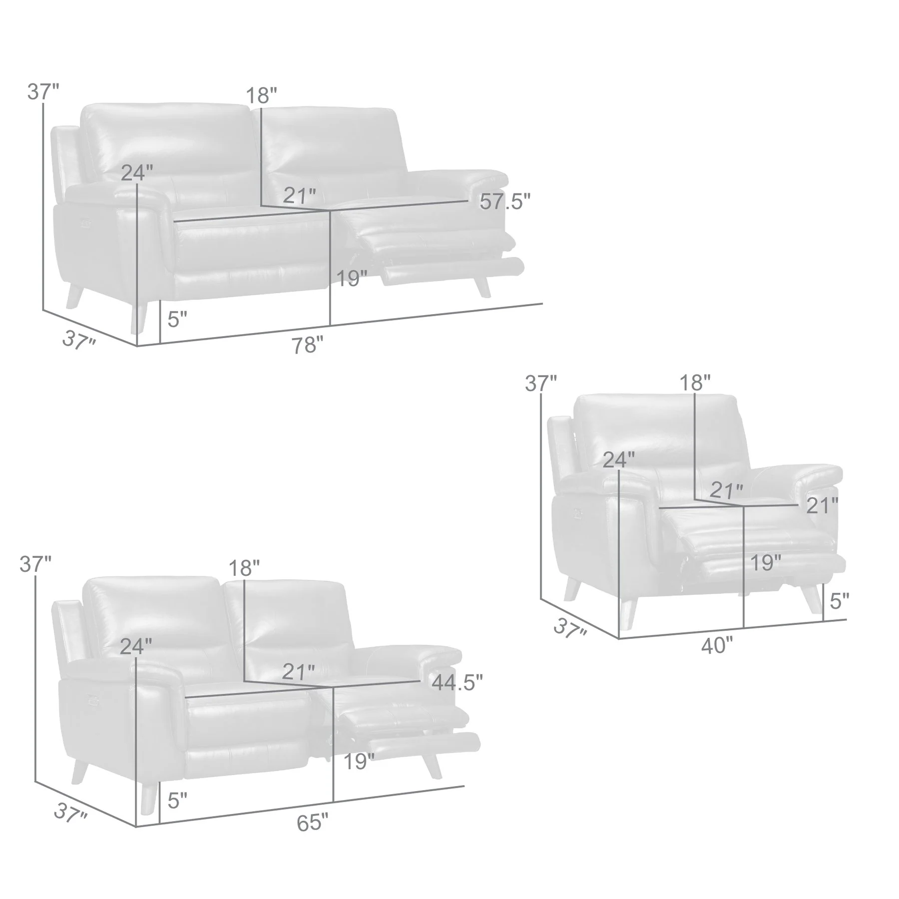 Lizette Brown Leather Power Recliner 3 Piece Living Room Set with USB - Image 11