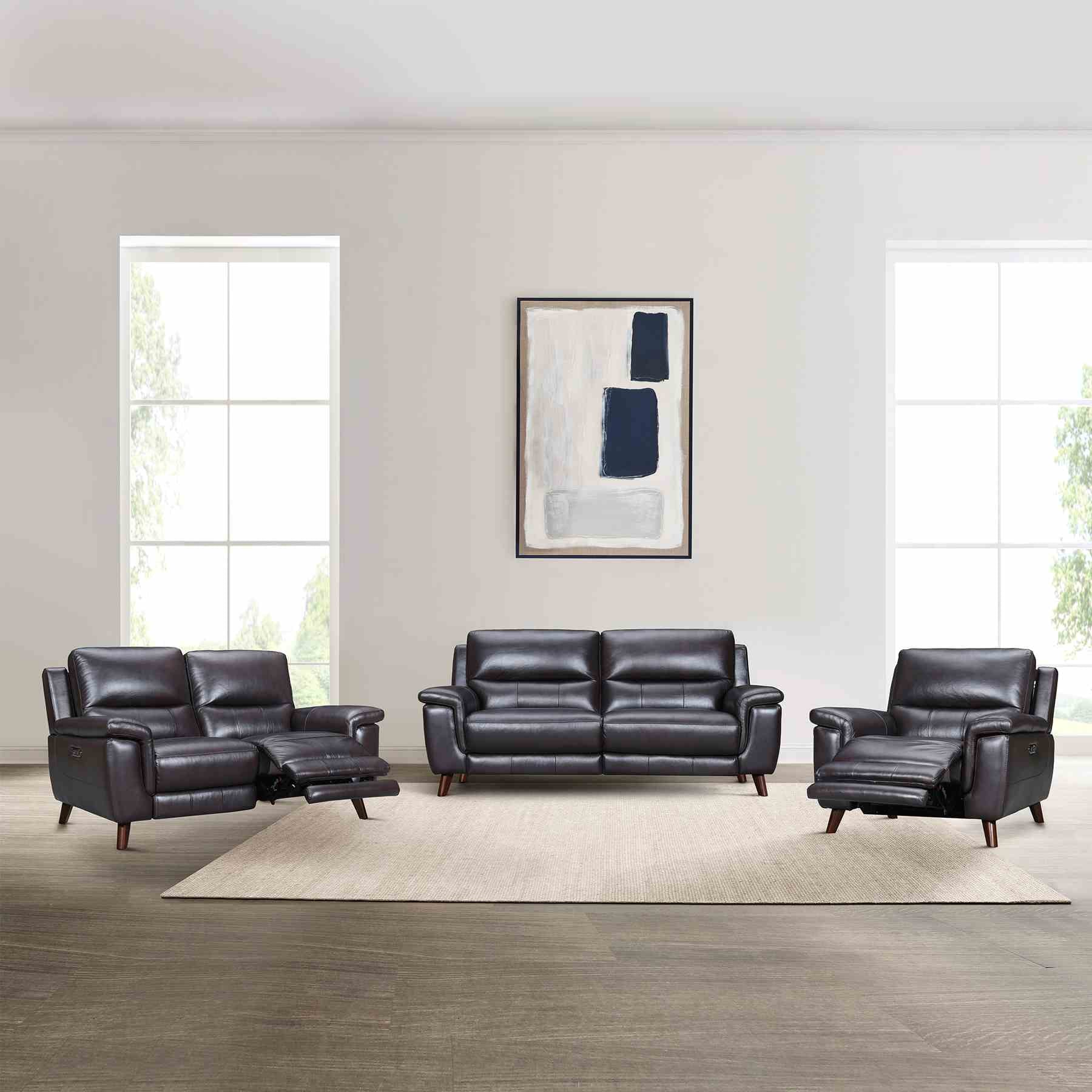Lizette Brown Leather Power Recliner 3 Piece Living Room Set with USB - Image 12