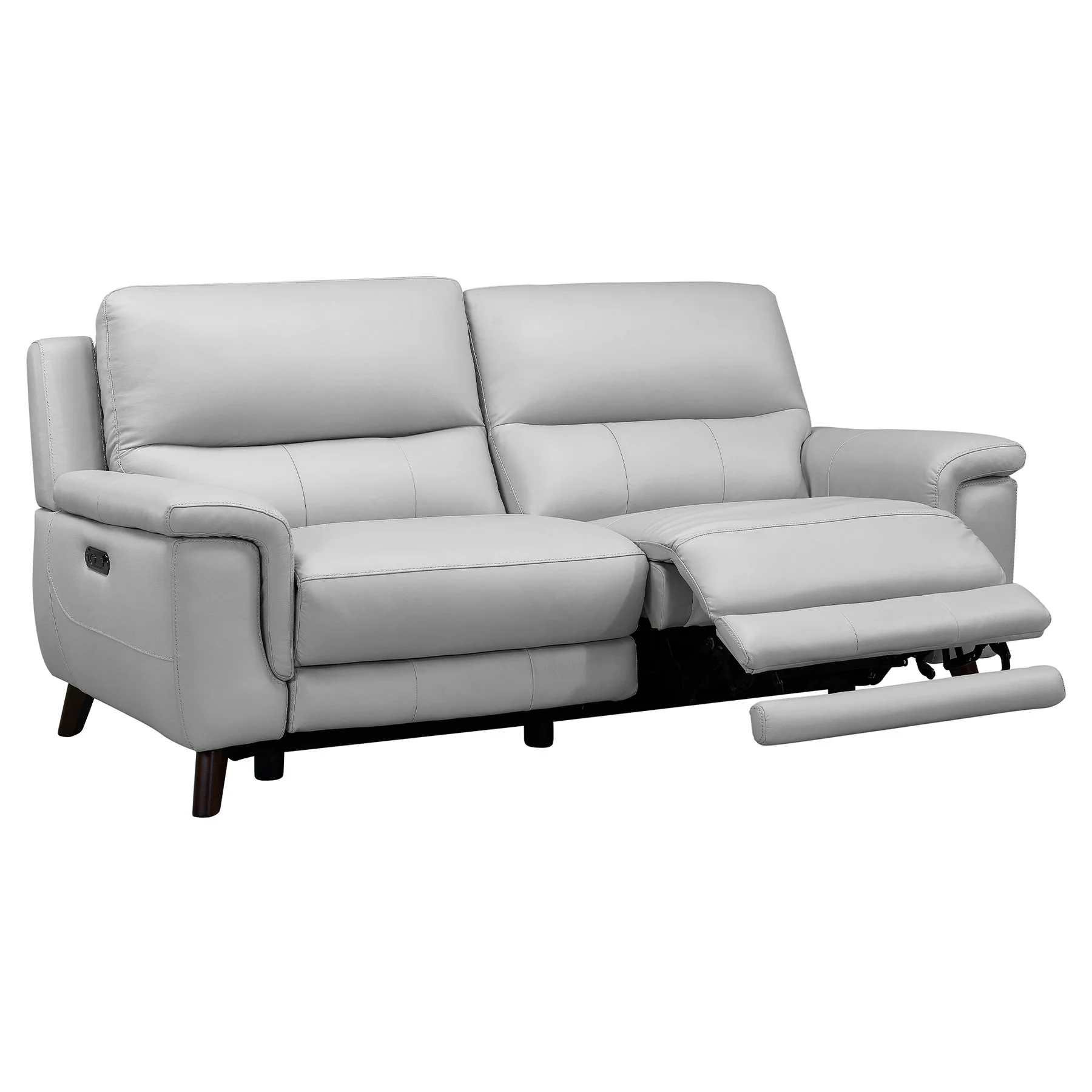 Lizette Dove Gray Leather Power Recliner 3 Piece Living Room Set with USB - Image 3