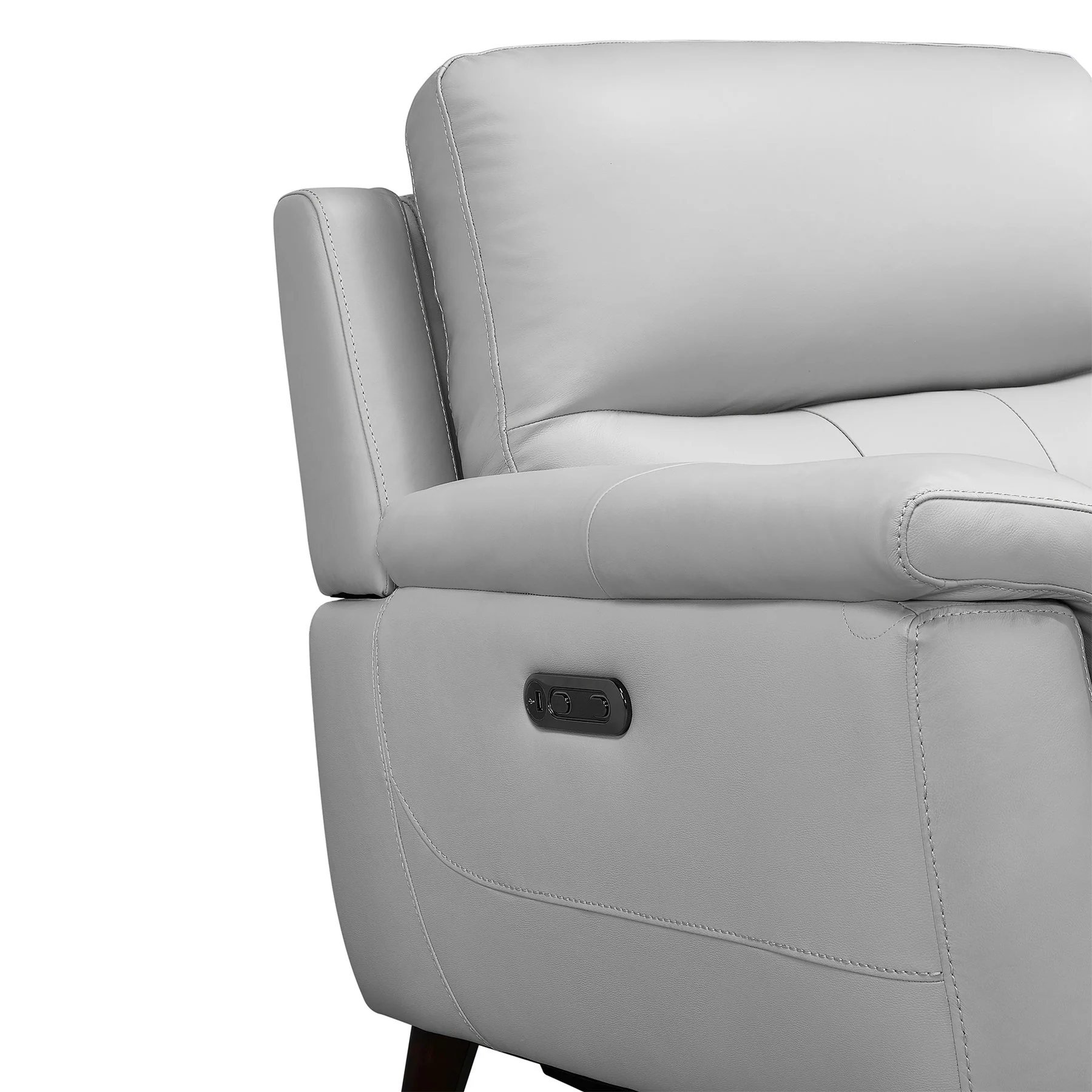 Lizette Dove Gray Leather Power Recliner 3 Piece Living Room Set with USB - Image 9