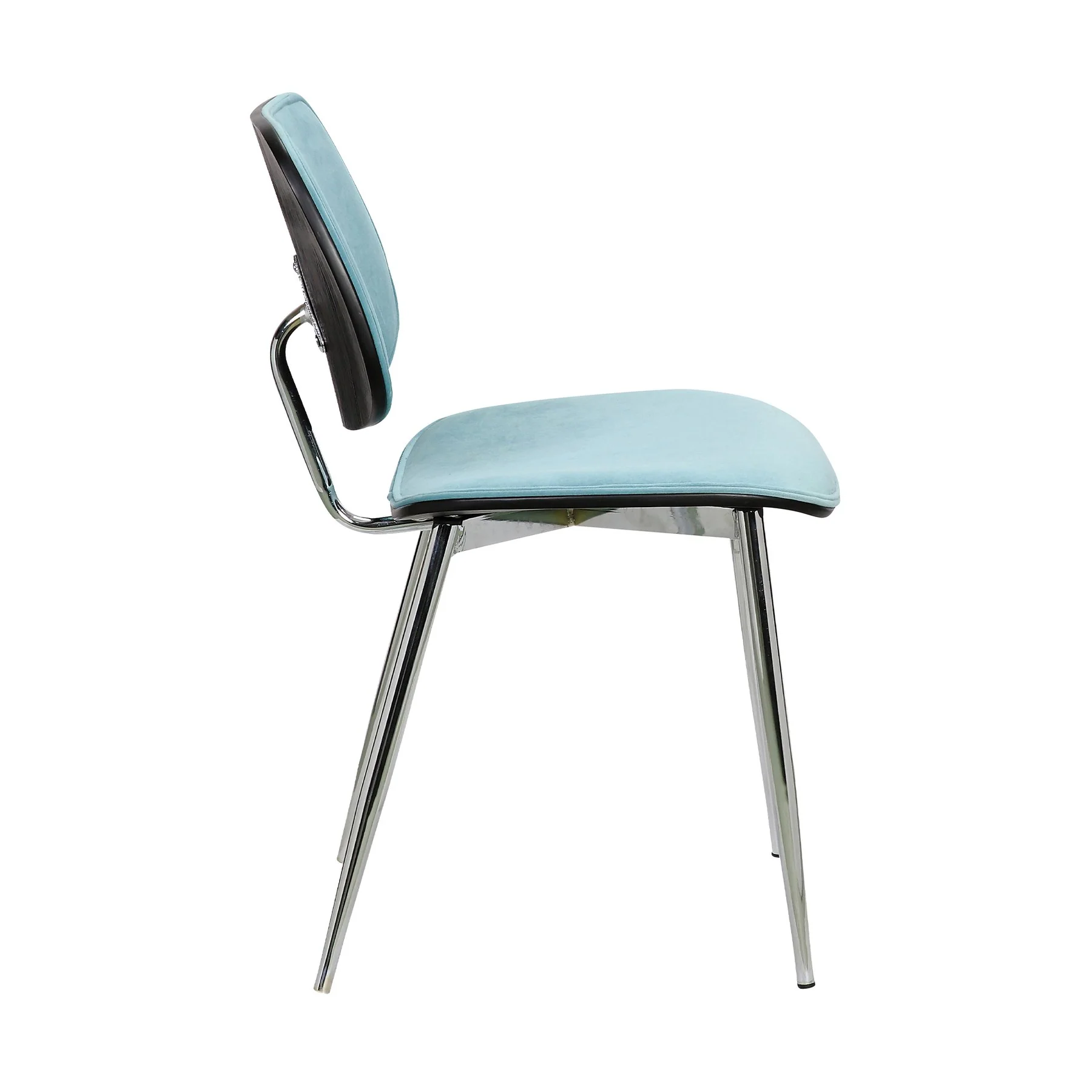 Lizzy Blue Velvet Modern Dining Accent Chairs - Set of 2 - Image 2