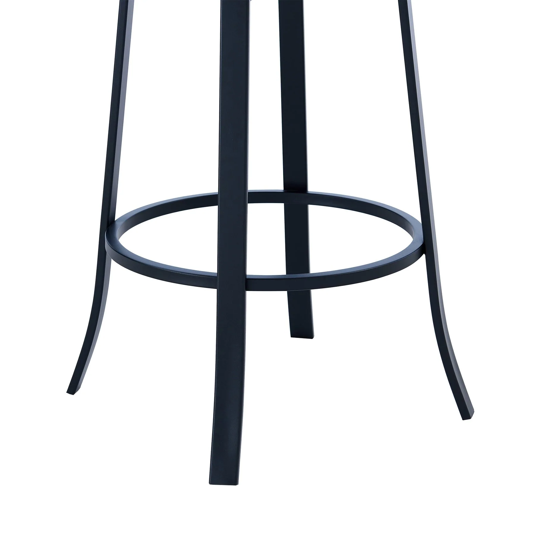 Lola Contemporary 30" Bar Height Barstool in Matte Black Finish and Gray Faux Leather - Image 6