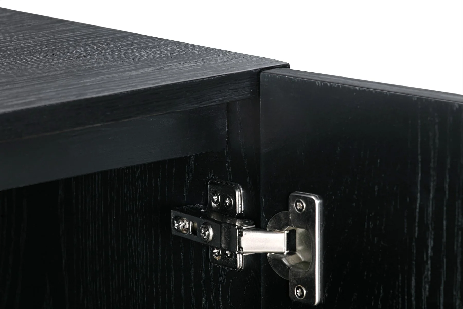 Lombard 4 Door Sideboard Buffet in Black Brushed Wood - Image 5