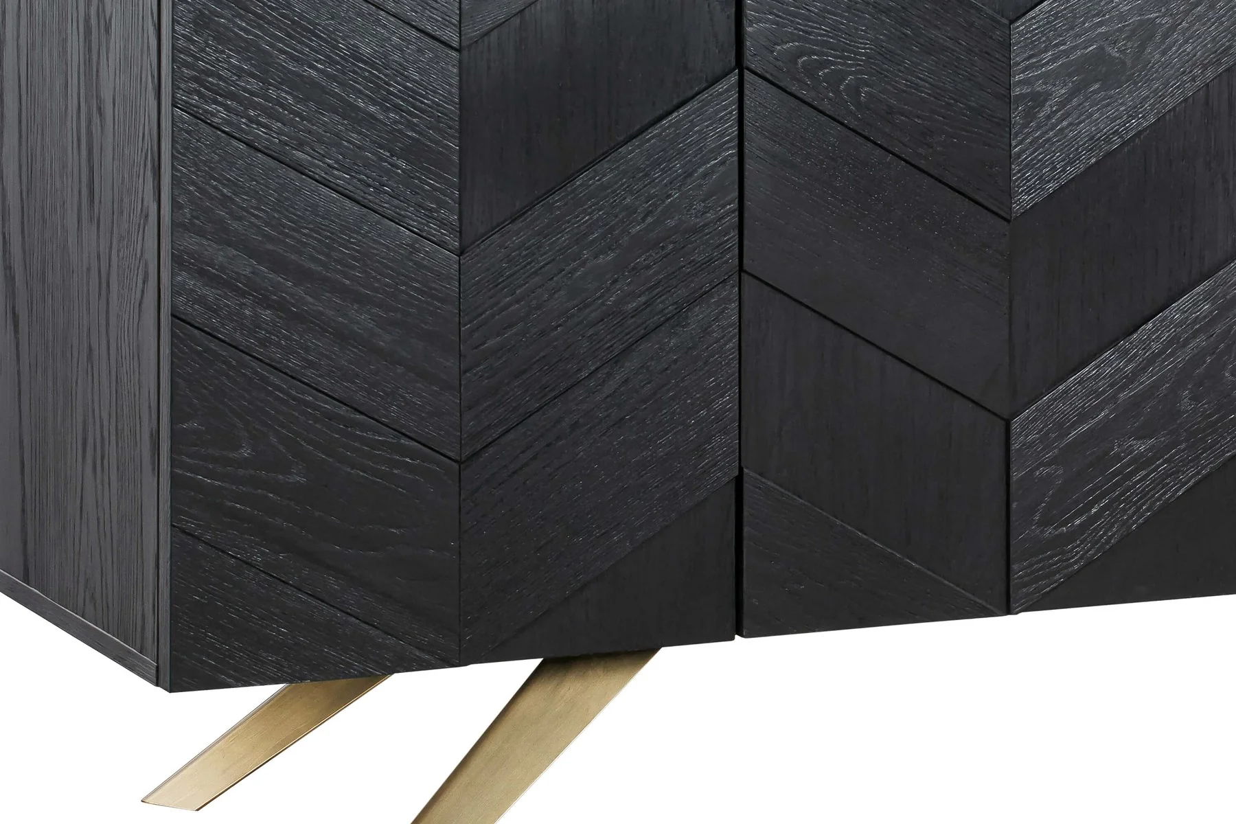 Lombard 4 Door Sideboard Buffet in Black Brushed Wood - Image 6