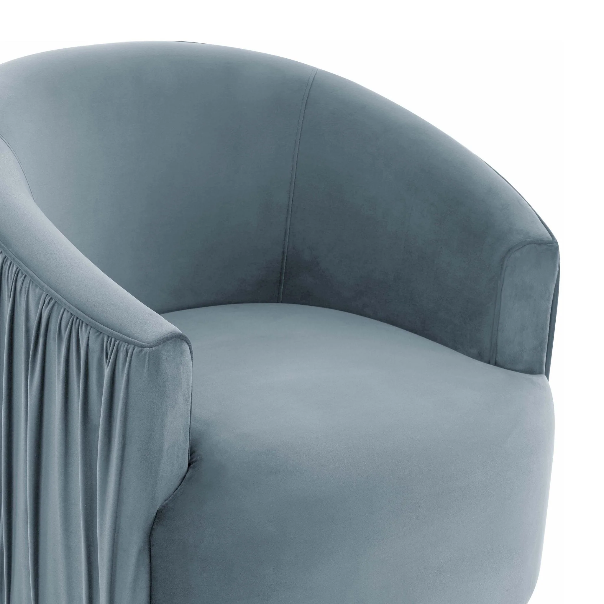 London Blue Pleated Swivel Chair - Image 5