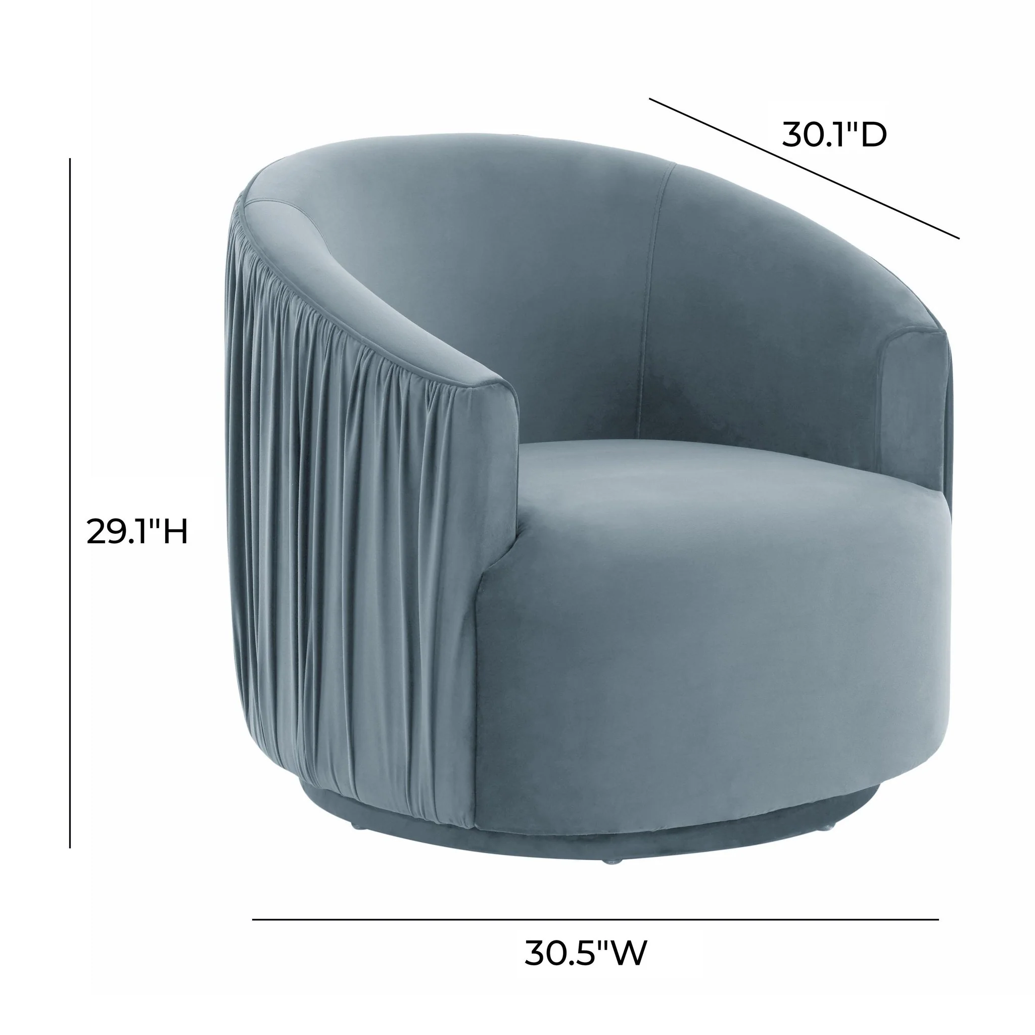 London Blue Pleated Swivel Chair - Image 7