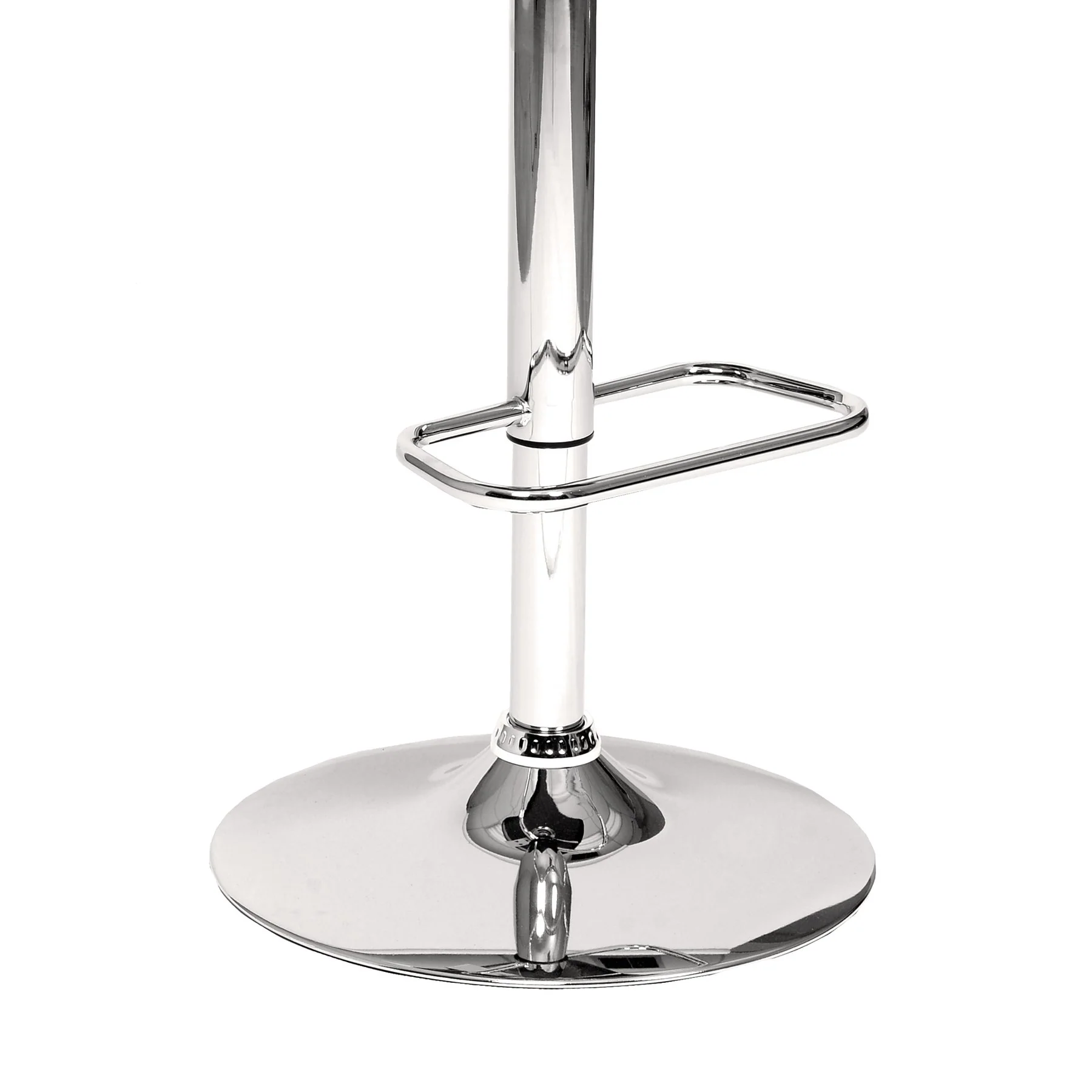 London Cream Faux Leather Adjustable Height Swivel Walnut Wood and Chrome Bar Stool - Image 3