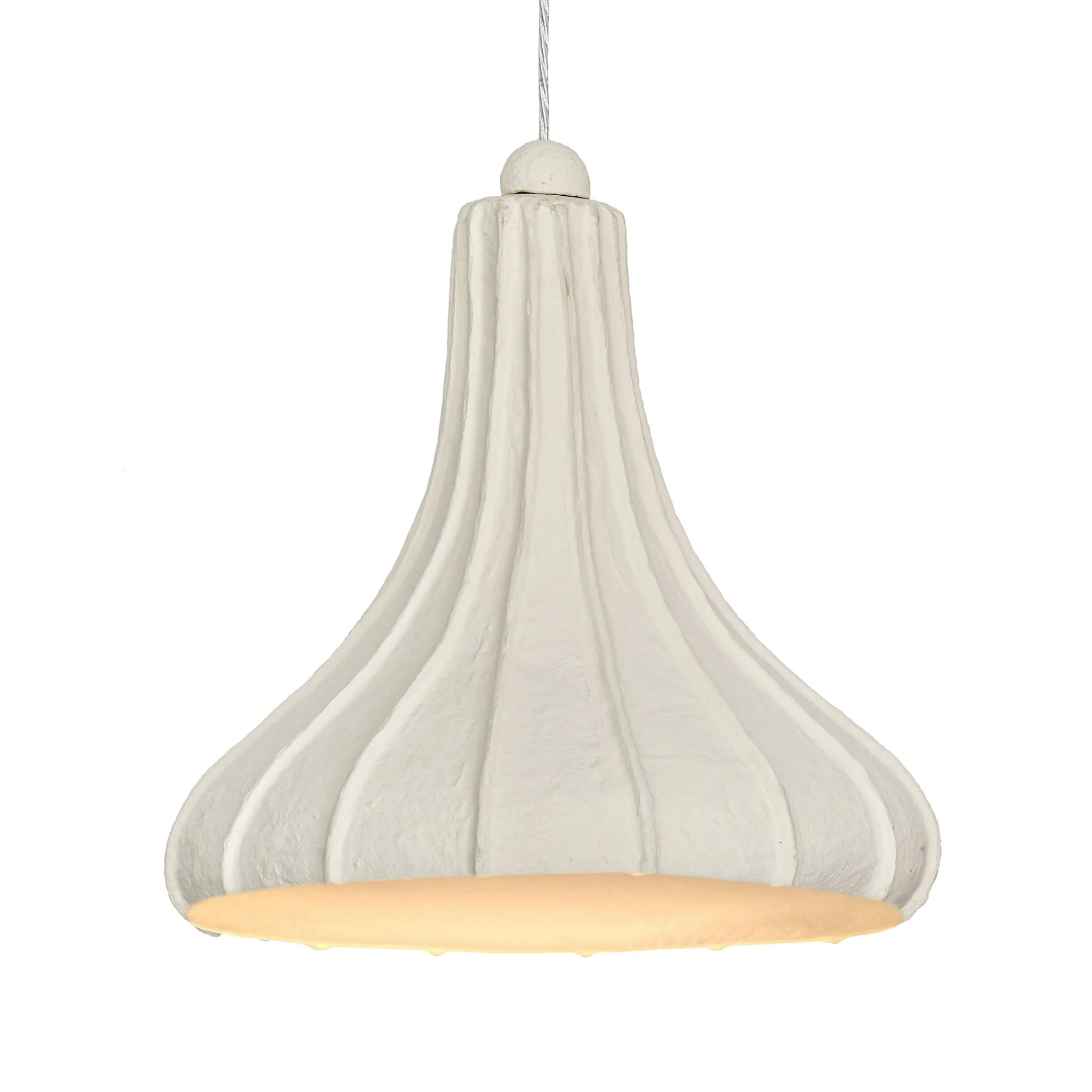 Looma Off White Cotton Mache Pendant Lamp - Image 2
