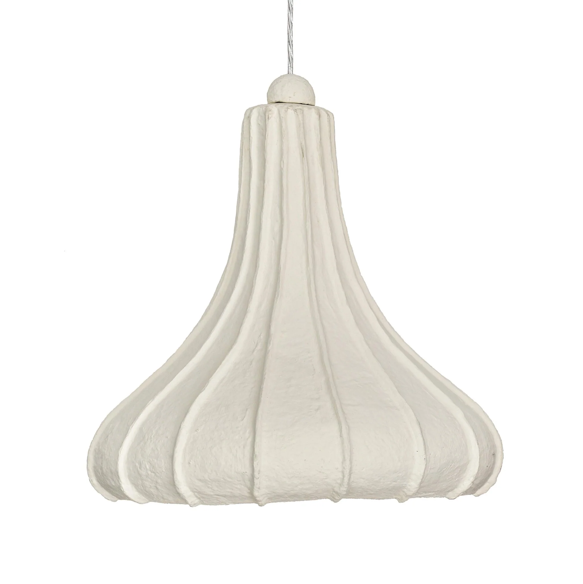 Looma Off White Cotton Mache Pendant Lamp - Image 3