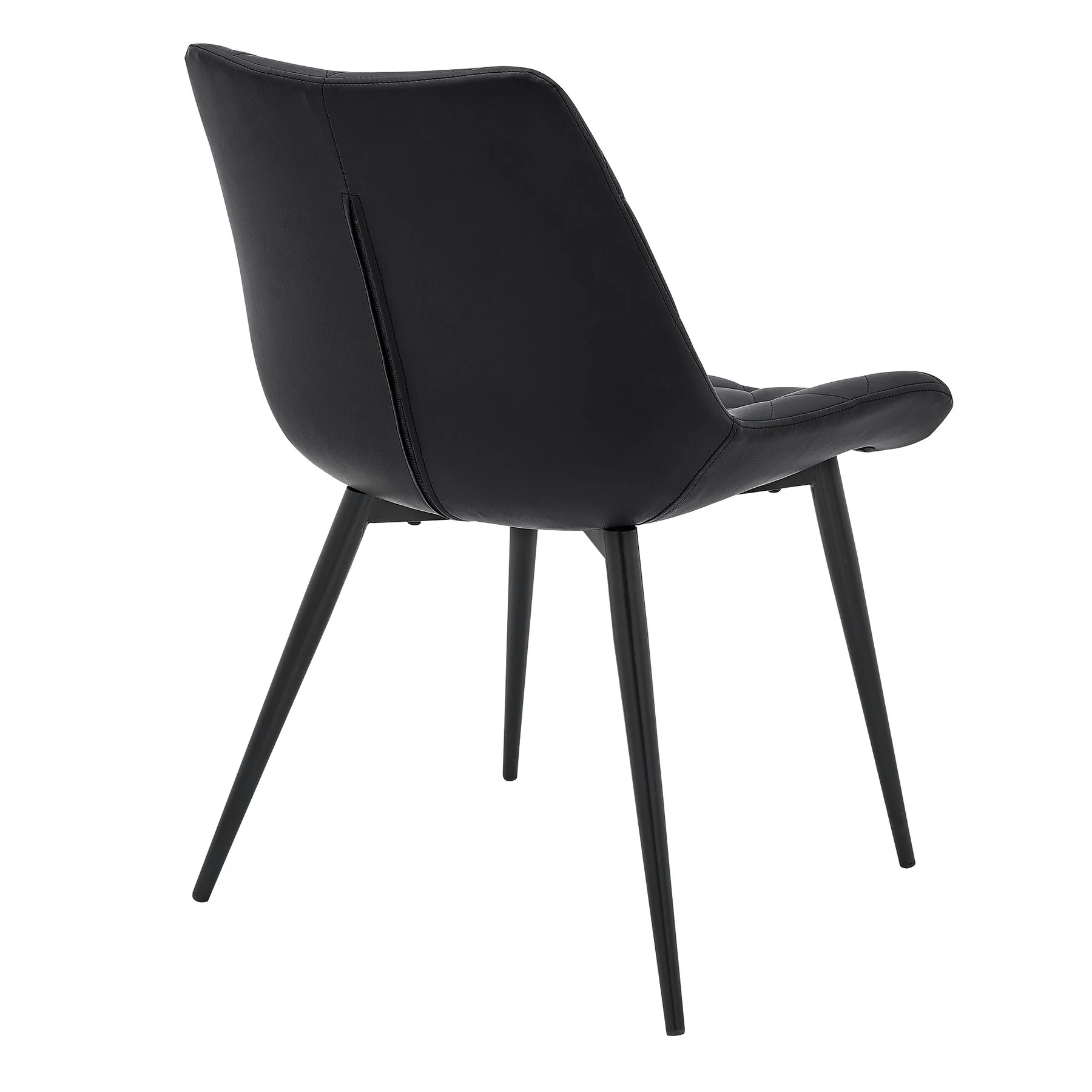Loralie Black Faux Leather and Black Metal Dining Chairs - Set of 2 - Image 4
