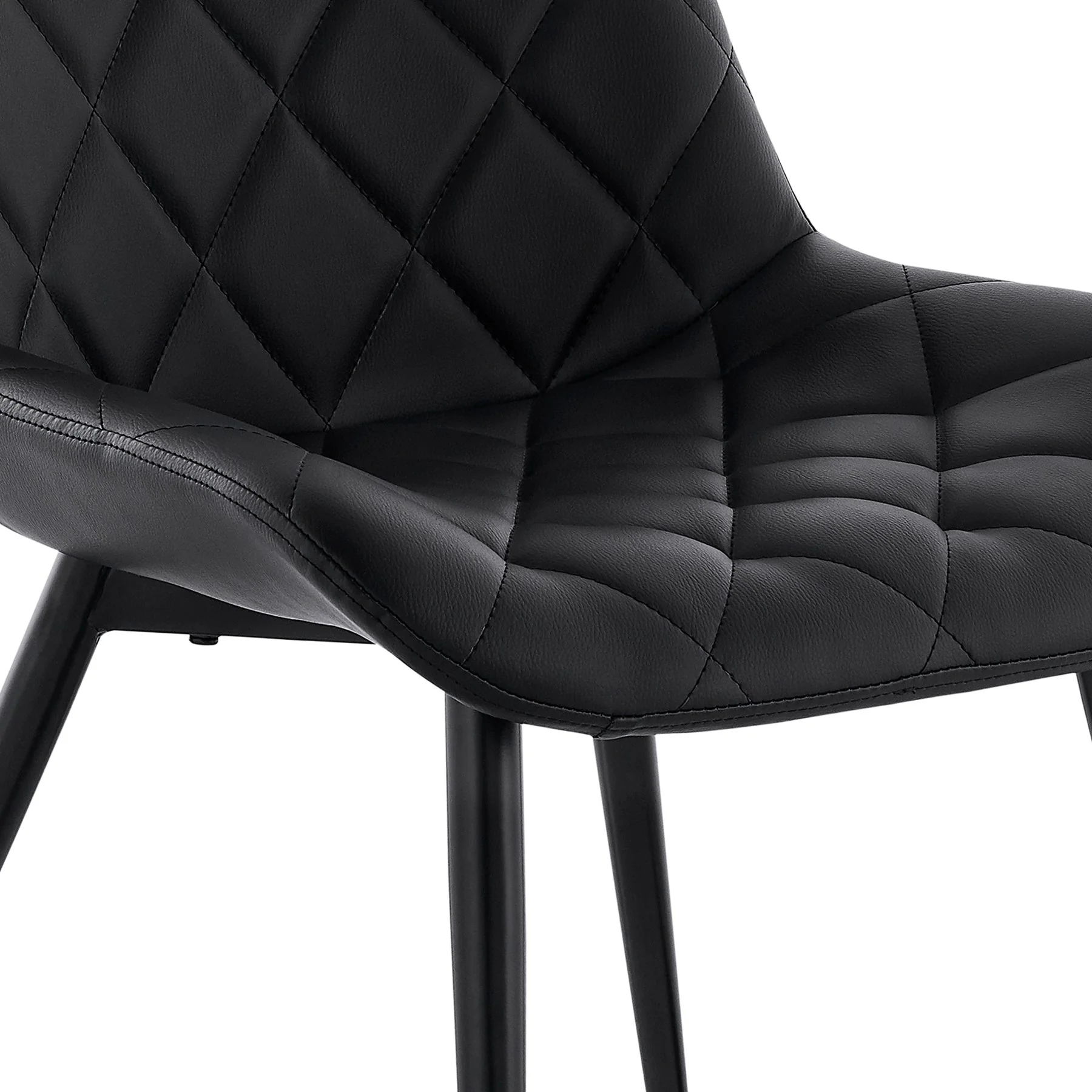 Loralie Black Faux Leather and Black Metal Dining Chairs - Set of 2 - Image 6