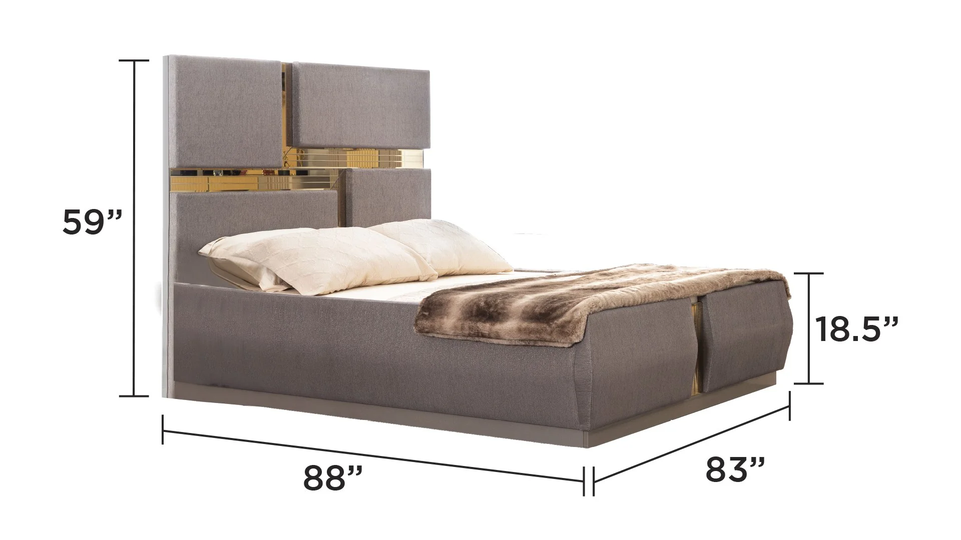 LORENZO King Bed Gray - Image 7