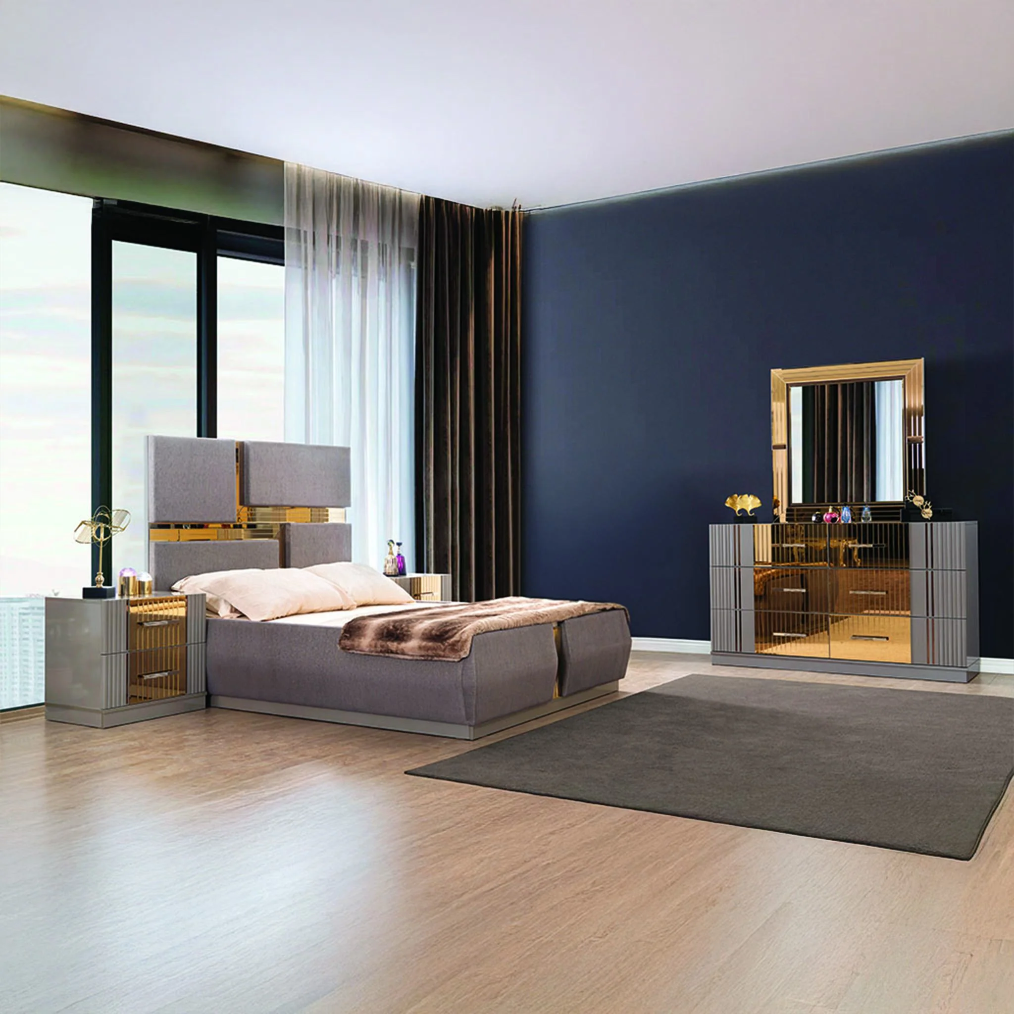 Lorenzo Queen 4 Pc Bedroom Set River Sand - Image 17