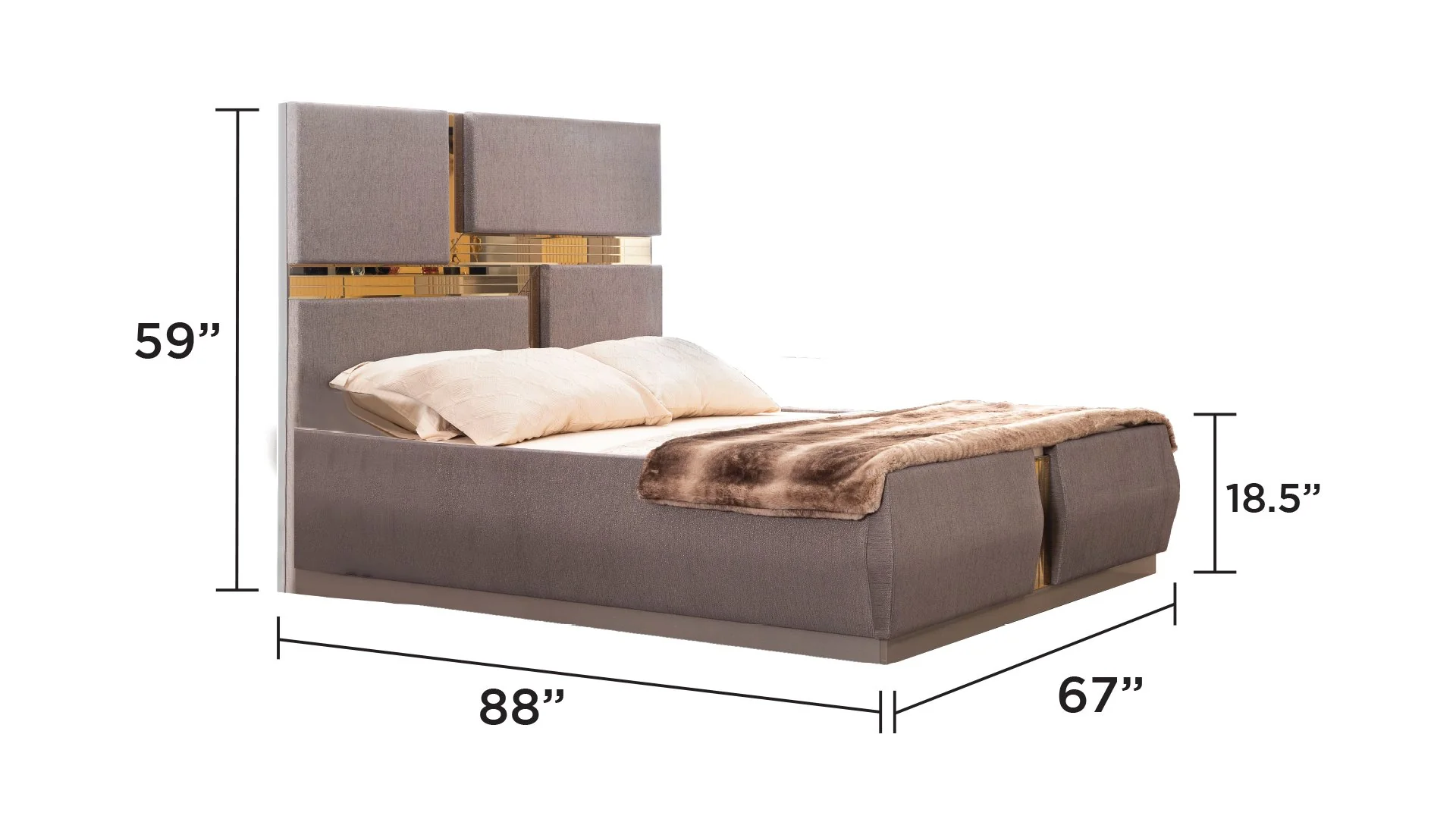 LORENZO Queen Bed Gray - Image 7
