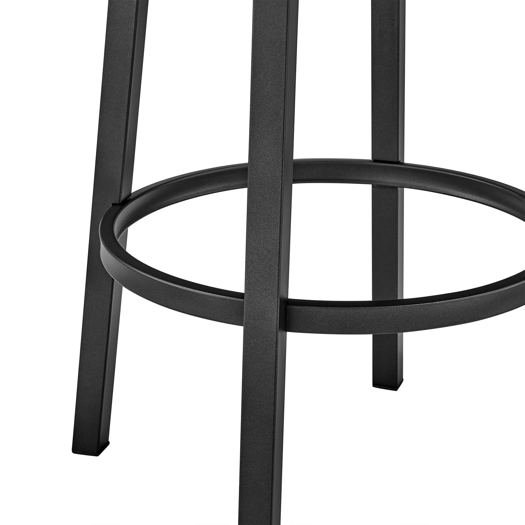 Lorin 26" Counter Height Swivel Bar Stool in Black Finish and Black Faux Leather - Image 8