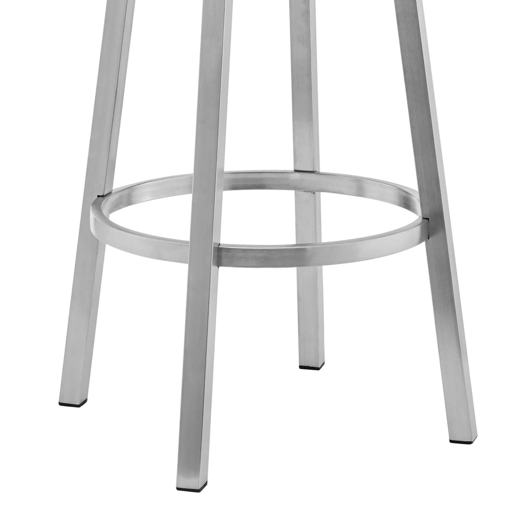 Lorin 26" Gray Faux Leather and Brushed Stainless Steel Swivel Bar Stool - Image 6