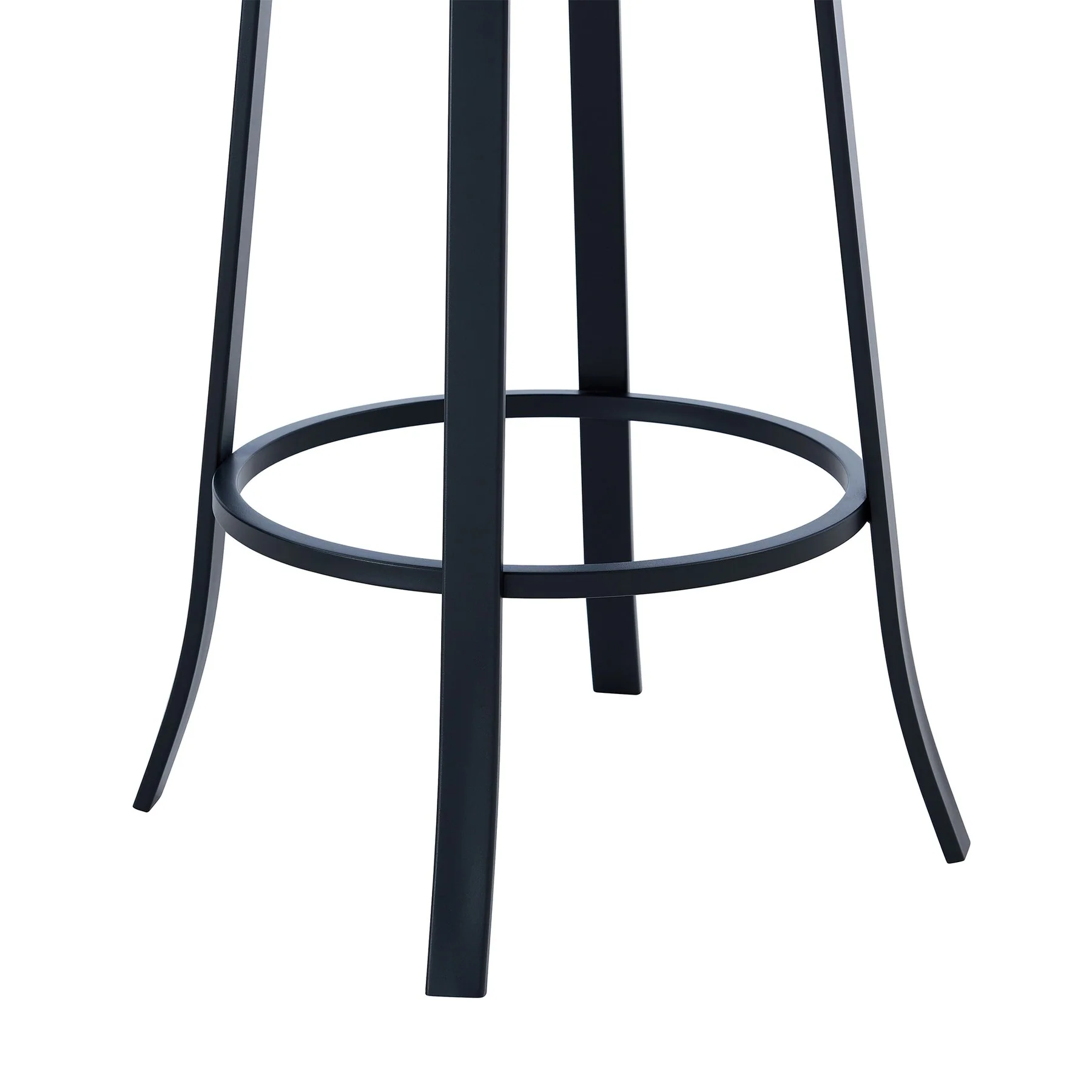 Lotus Contemporary 26" Counter Height Barstool in Matte Black Finish and Gray Faux Leather - Image 6
